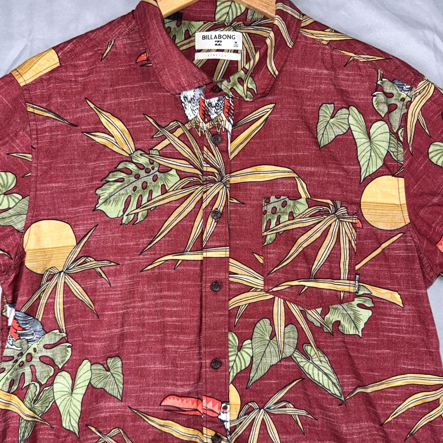 Billabong Billabong Shirt Mens M Short Sleeve Button Up Tropical Toucan Hawaiian Stretch Casual Multicolor Graphic Print Beach 90s? Size US M / EU 48-50 / 2 - 5 Thumbnail