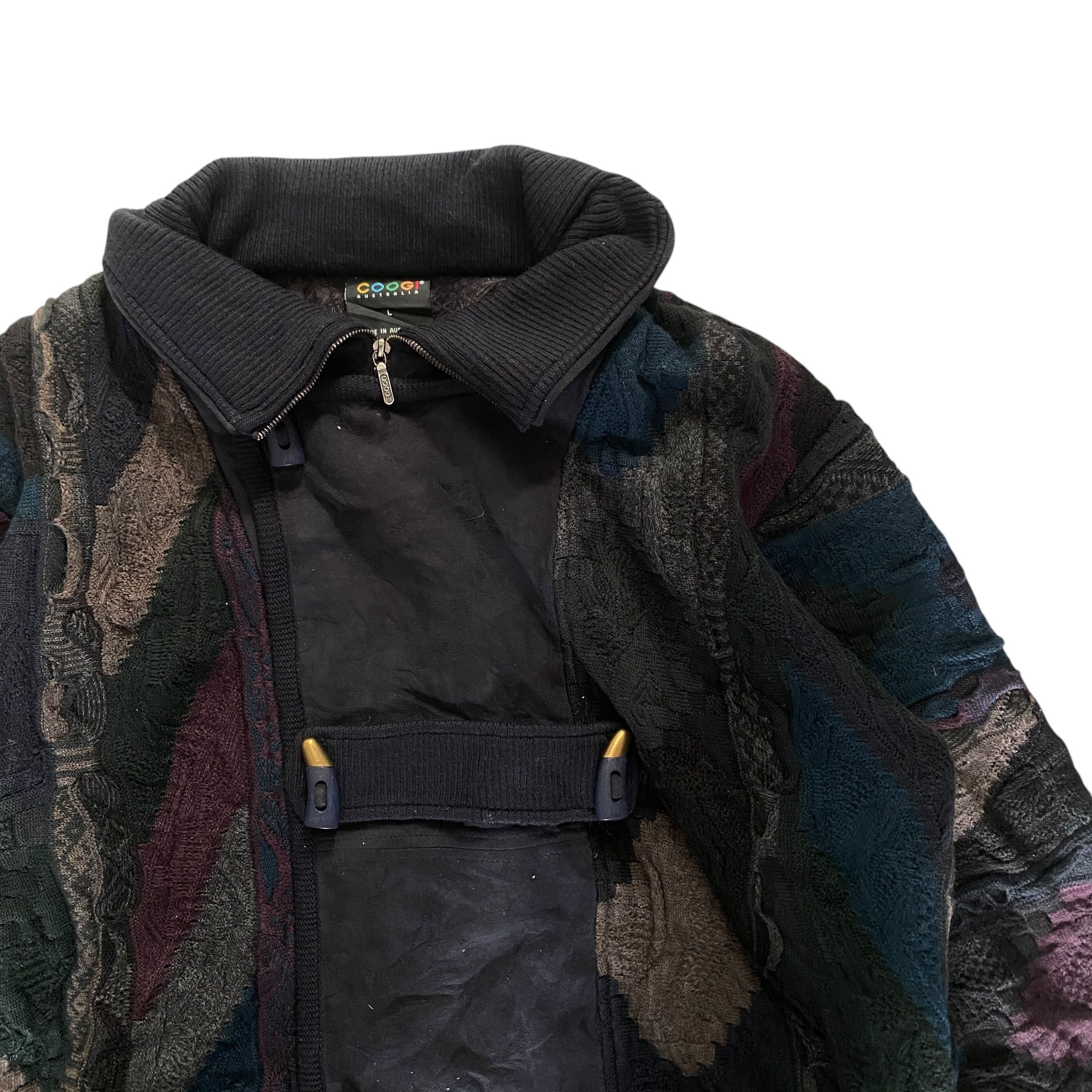 Coogi Vintage Coogi Wool Knitted Mix Leather Coat Jacket Size US L / EU 52-54 / 3 - 2 Thumbnail