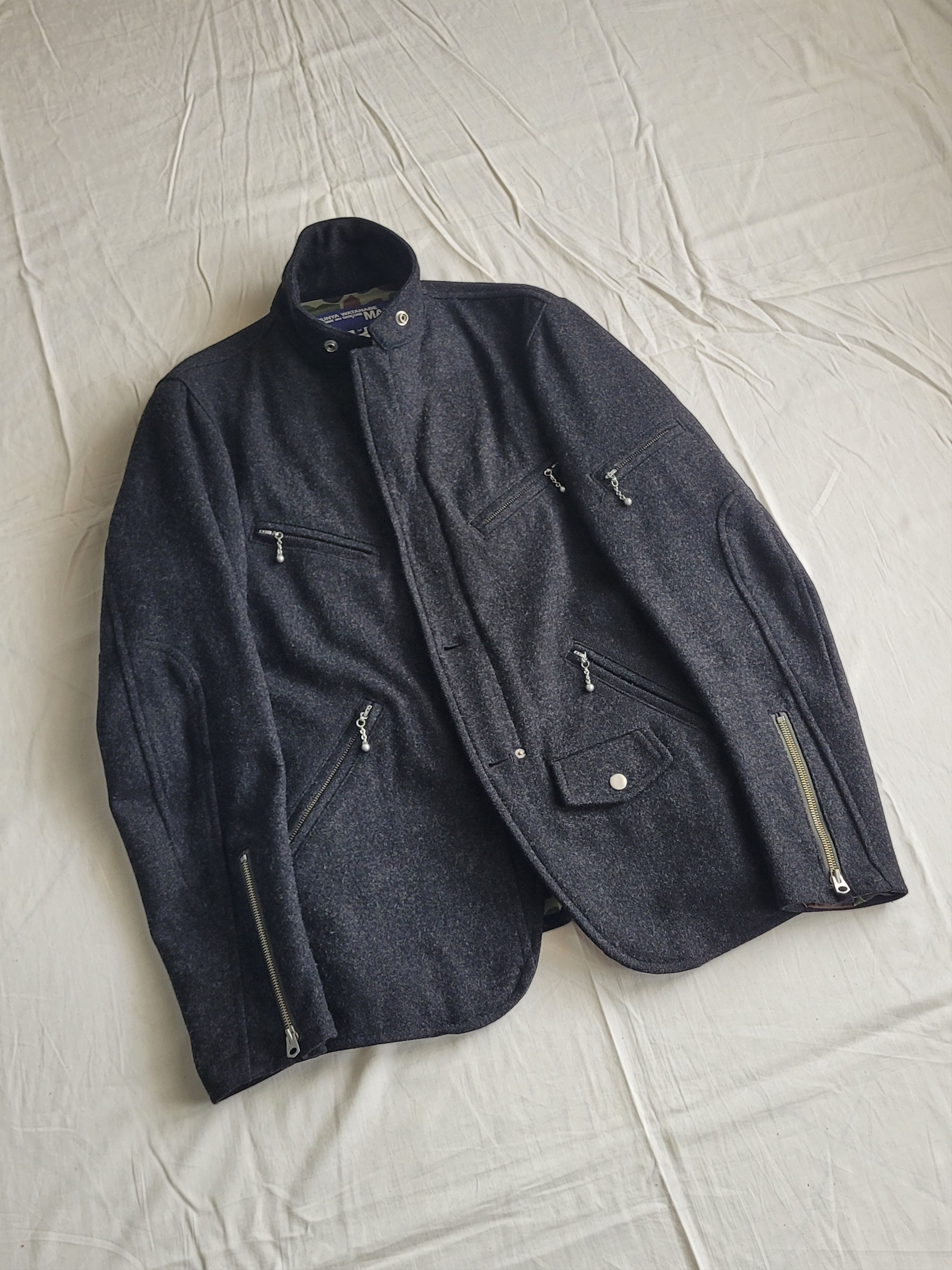 Junya Watanabe Junya Watanabe 2007 runway multi-zip woolen biker jacket Size US M / EU 48-50 / 2 - 3 Thumbnail