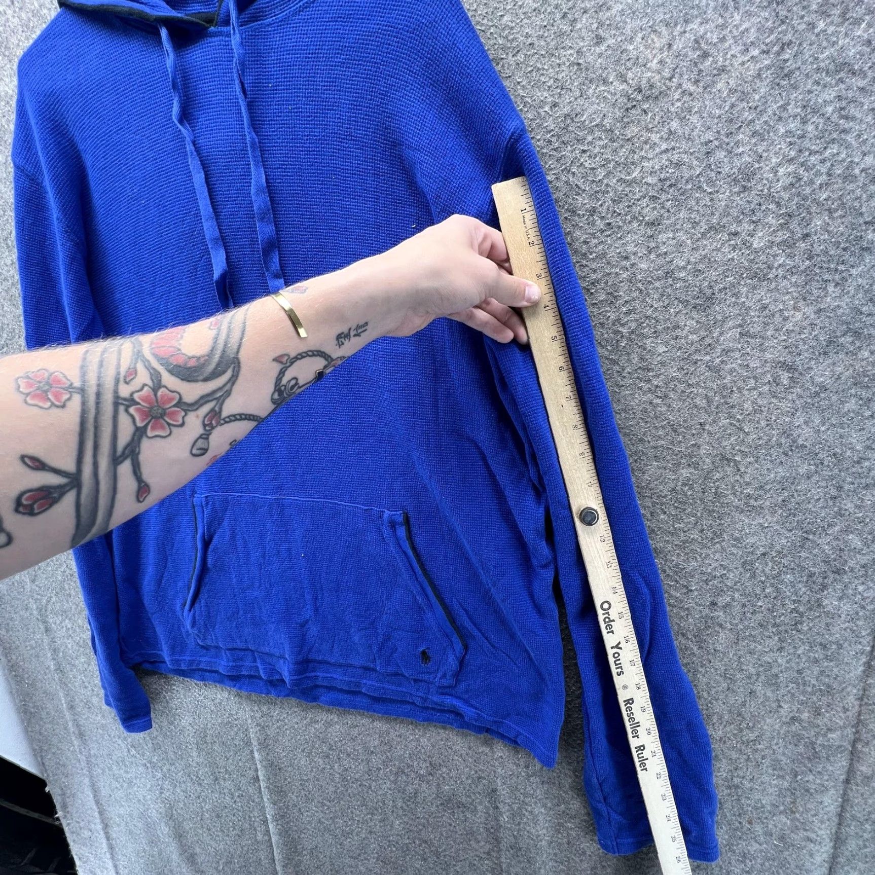 Polo Ralph Lauren Polo Ralph Lauren Pajama Top Mens L Blue Hooded Knit Waffle Lounge Sleepwear Size US L / EU 52-54 / 3 - 5 Thumbnail