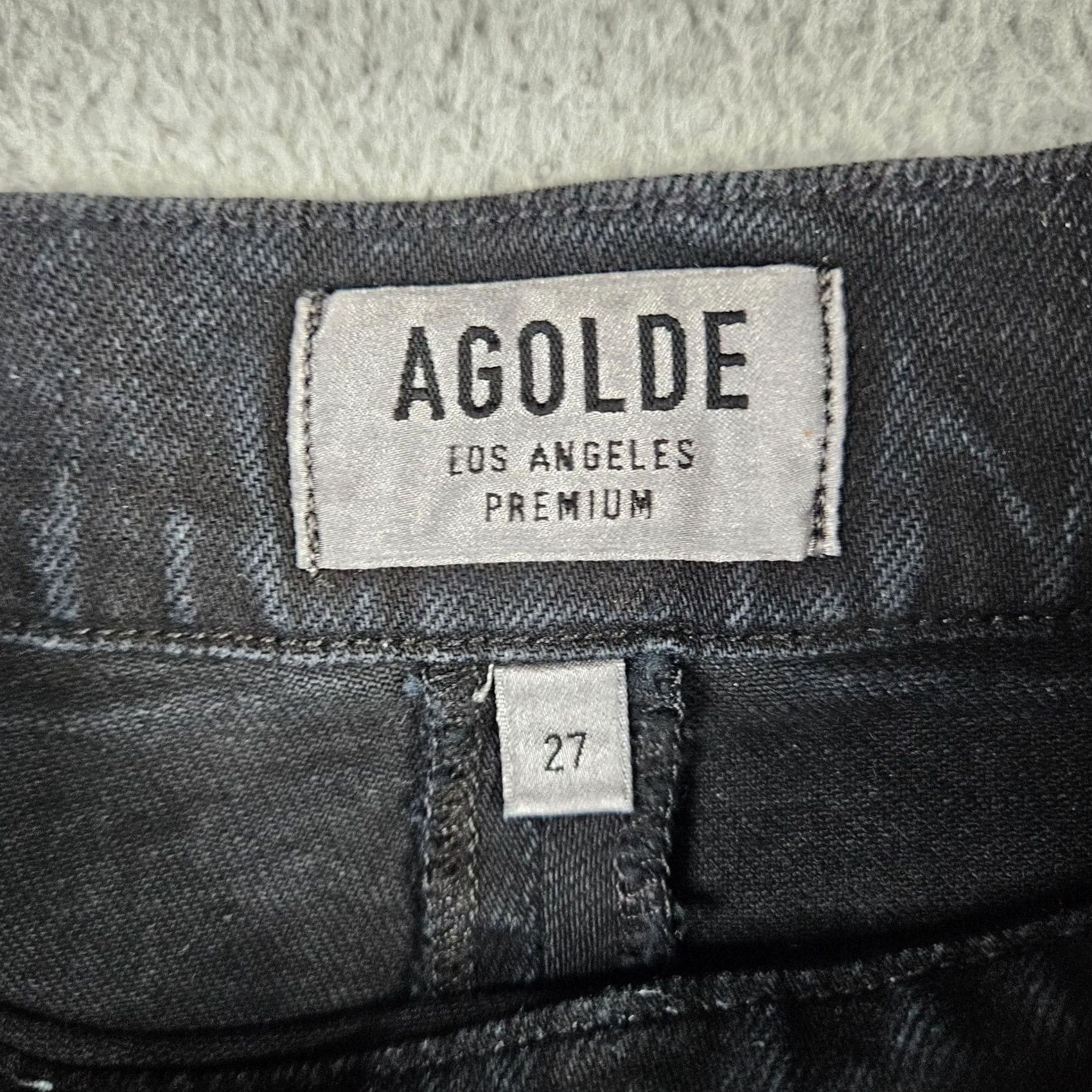 Agolde AGOLDE Skirt Women’s Black Zipper Front Mini Denim Size 27 Short Cotton Elastane Regular Rise Vintage No Size 27" / US 4 / IT 40 - 3 Thumbnail