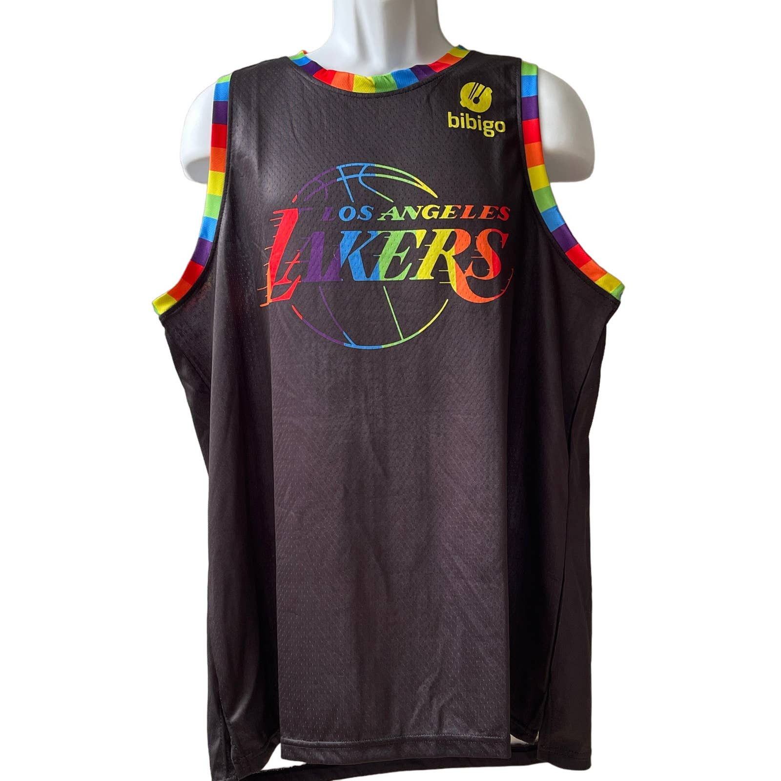 Los Angeles Lakers Jersey mens XL Black Pride Rainbow Stadium Giveaway  Adult