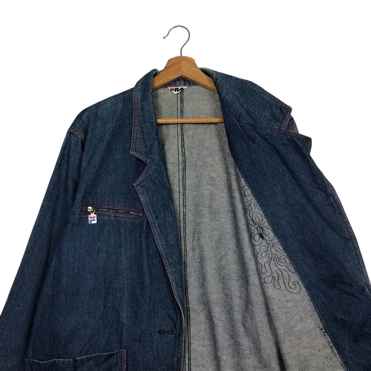 Japanese Brand 📌Vintage Denim Chore Jacket Fila Multi Pocket Issey Miyake Size US L / EU 52-54 / 3 - 13 Thumbnail