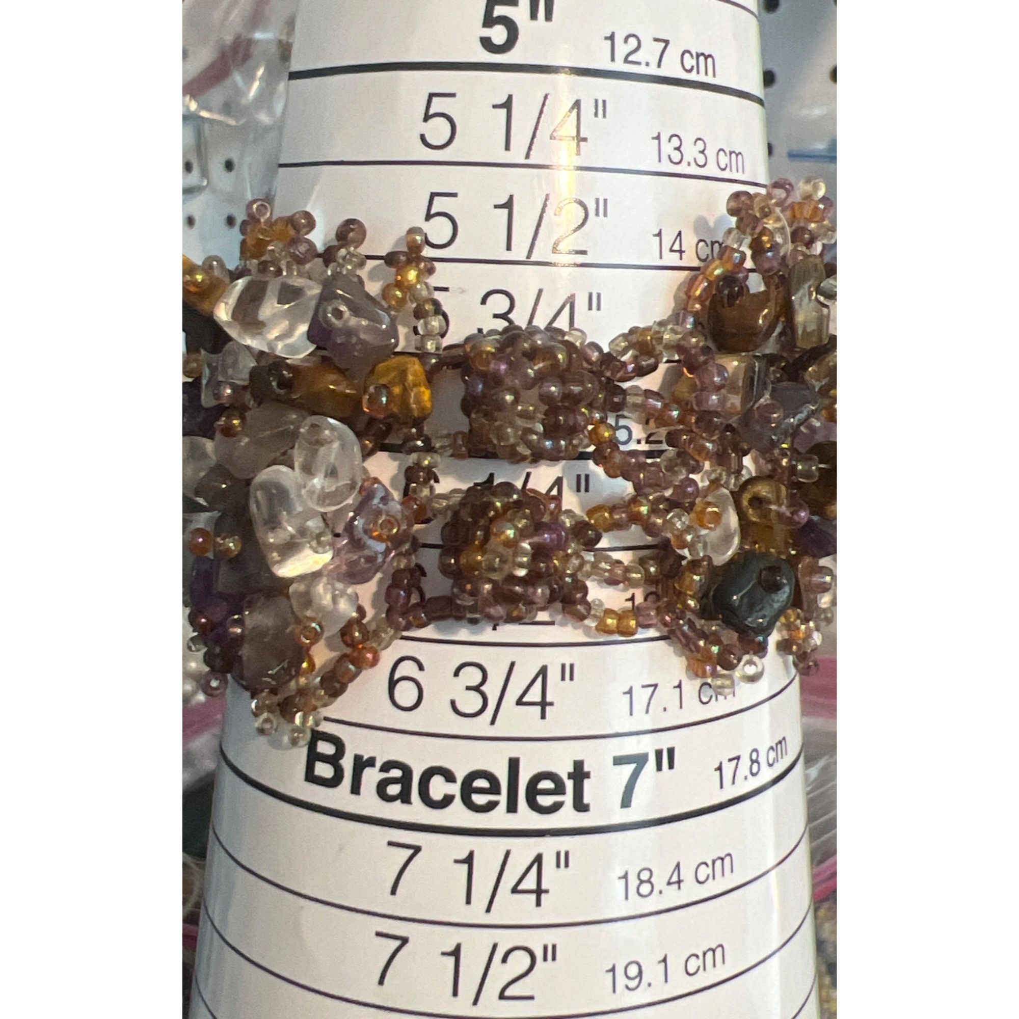 Other Bohemian Seed Bead Bracelet Amethyst Tigers Eye Quartz Doubl Size ONE SIZE - 6 Thumbnail