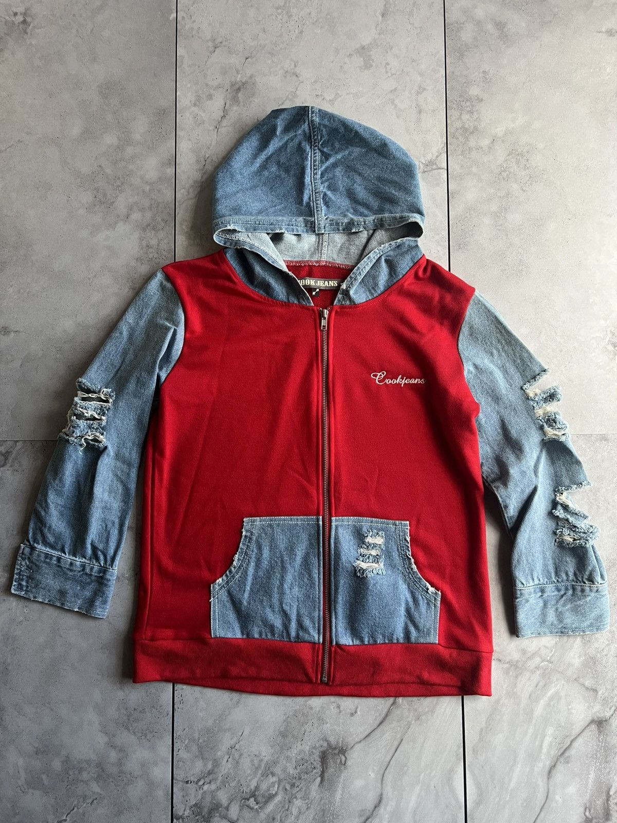 Cook Jeans Hybrid Distressed Denim Hoodie
