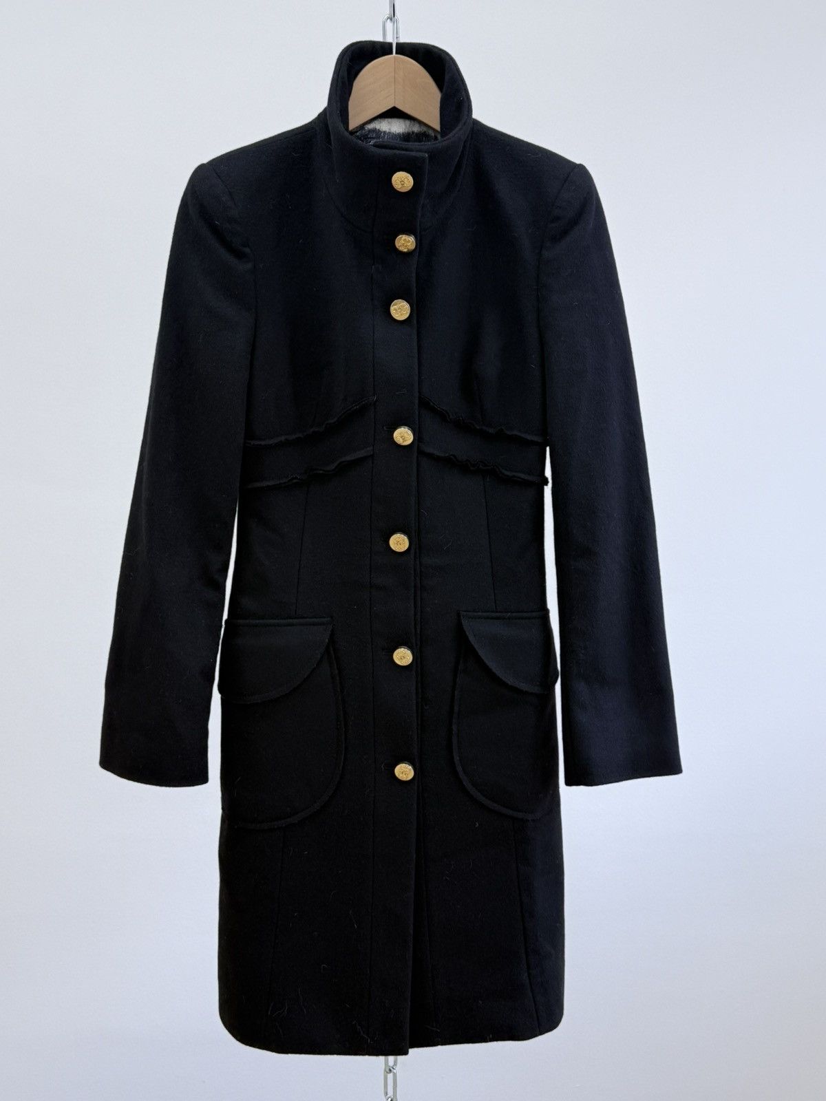 Roberto Cavalli Roberto Cavalli Class Black Wool Mix Coat Size S / US 4 / IT 40 - 3 Thumbnail