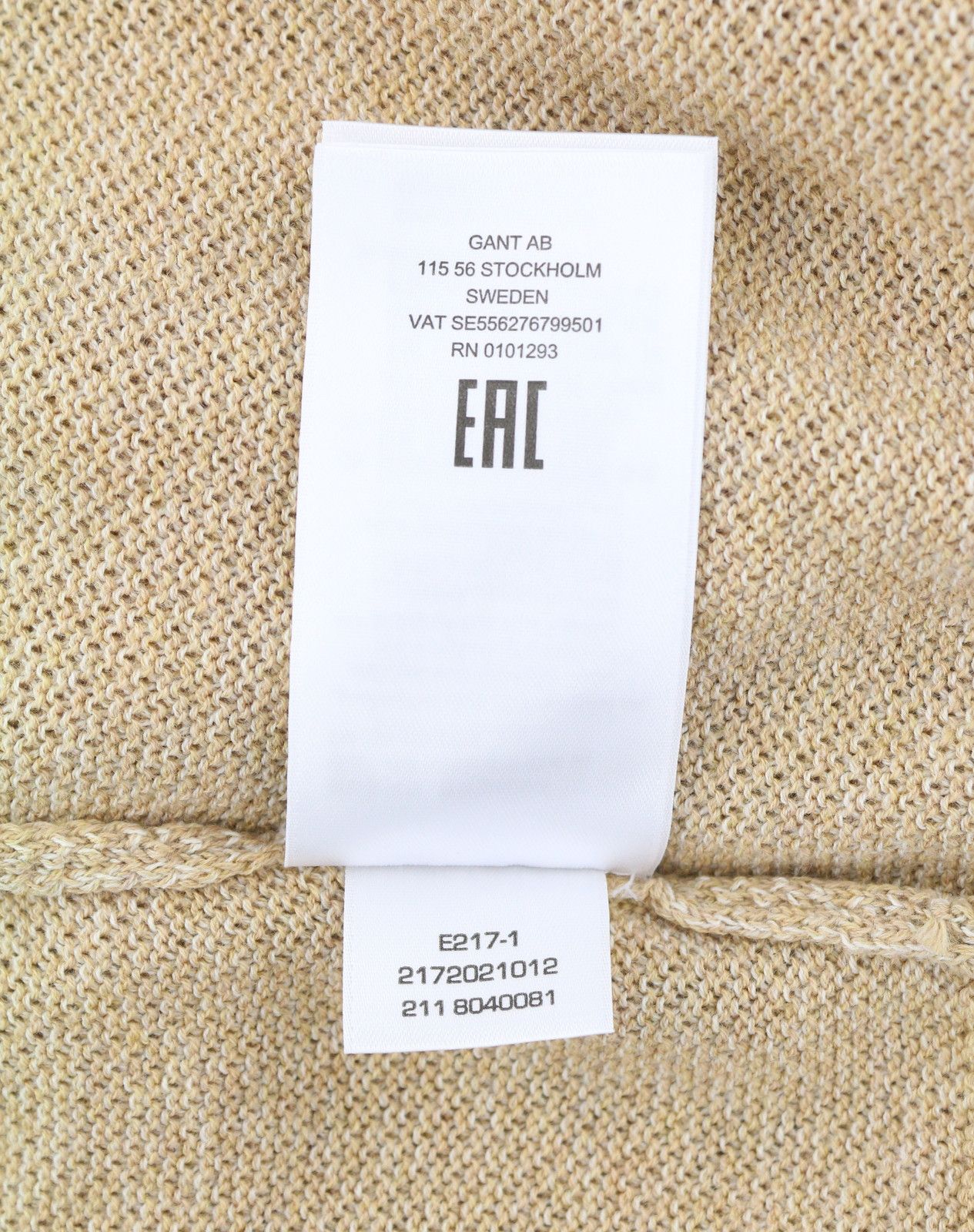 Gant MULTI TEXTURE C-NECK L Khaki Melange Beige Jumper 87319 Size US L / EU 52-54 / 3 - 9 Thumbnail