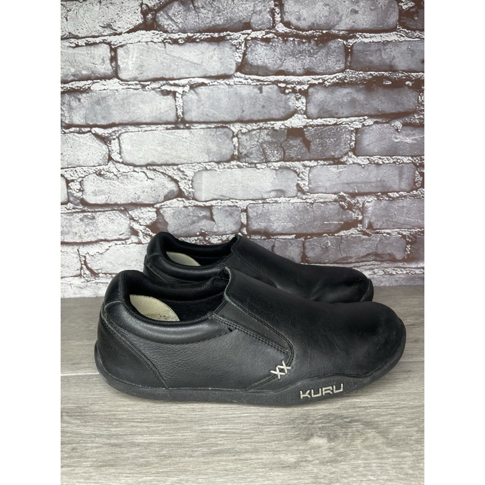 Guru Kuru Kivi Black Leather 10250180 Slip On Walking Loafers Com Size US 9.5 / EU 42-43 - 13 Thumbnail