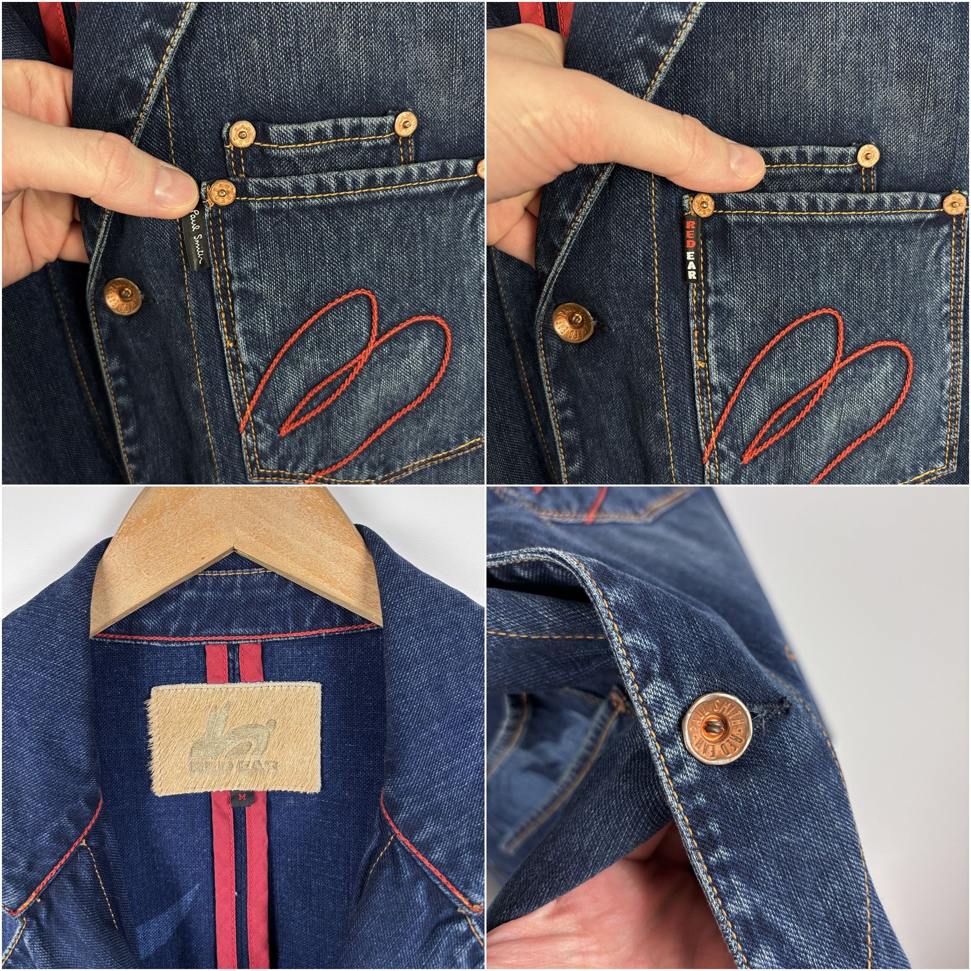 Paul Smith Mens Paul Smith Red Ear Denim Blazer Jacket Blue Size M Size US M / EU 48-50 / 2 - 4 Thumbnail