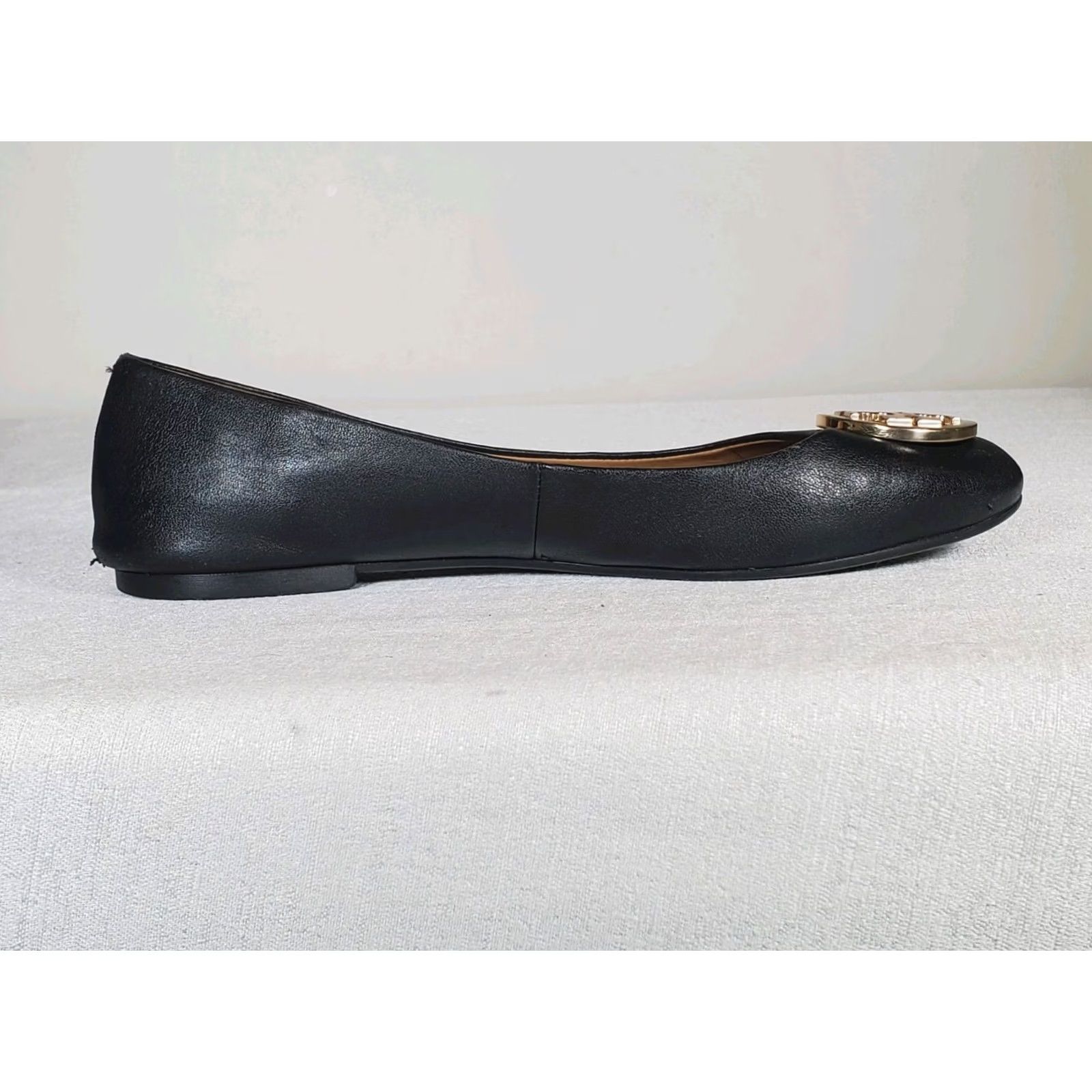 Tory Burch Tory Burch Benton 2 Ballet Flat Black Napa Leather Gold Logo Women's US 8.5 Size US 9 / IT 39 - 4 Thumbnail
