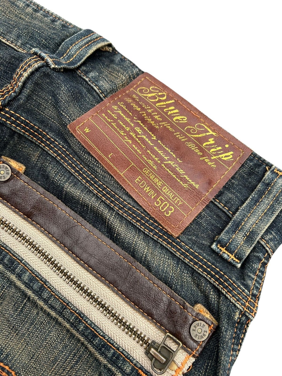 Edwin × Japanese Brand × Jean Vintage Edwin BTZ503 Rusty Mudwash Japanese Denim Jeans Size US 30 / EU 46 - 9 Thumbnail