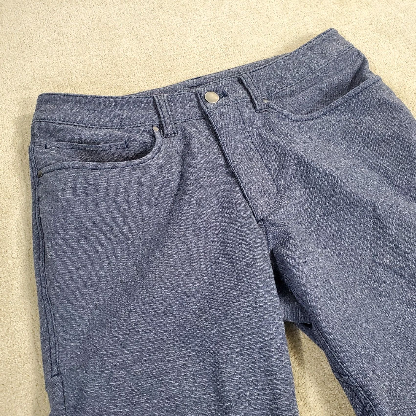 Lululemon Lululemon ABC Pant Skinny Tech Mens 30x31 Blue Heather Flat Front Logo Pants Chino Vintage No Size US 30 / EU 46 - 2 Thumbnail