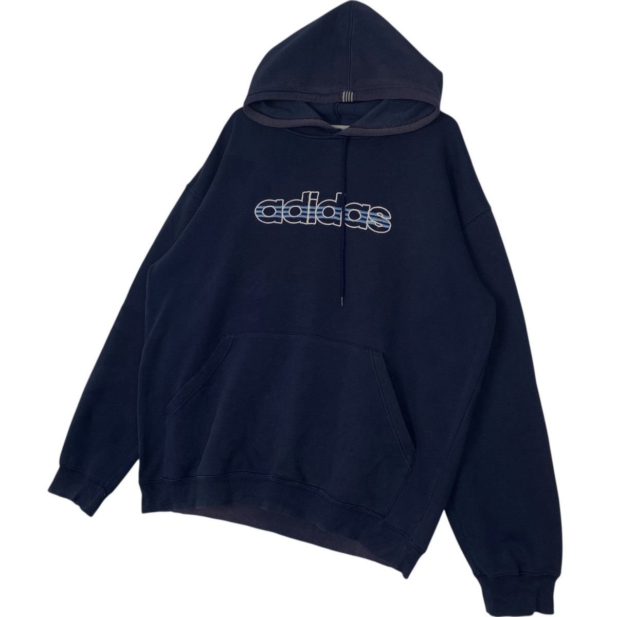Other Vintage Adidas Printed Hoodie Sweater NavyBlue Size L Size US L / EU 52-54 / 3 - 2 Thumbnail