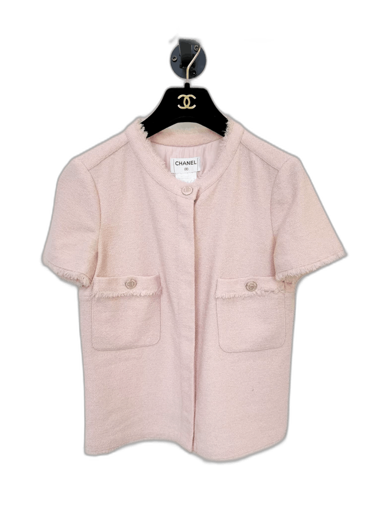 Chanel Chanel Pink Short Sleeve Jacket Size S / US 4 / IT 40 - 1 Thumbnail