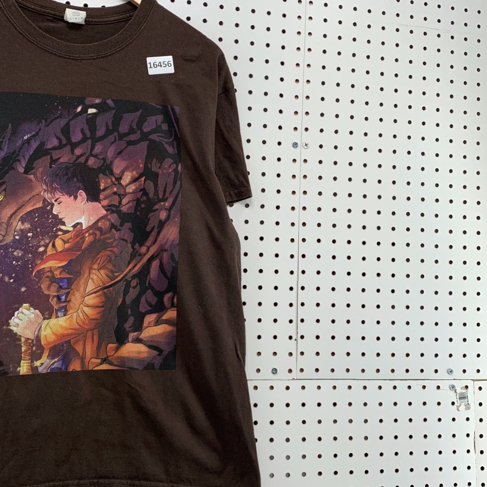 Gildan VINTAGE Gildan Lao Pendragon Shirt Brown Anime T-Shirt Adult Large Short Sleeve Last Dragonlord Mens Size US L / EU 52-54 / 3 - 5 Thumbnail