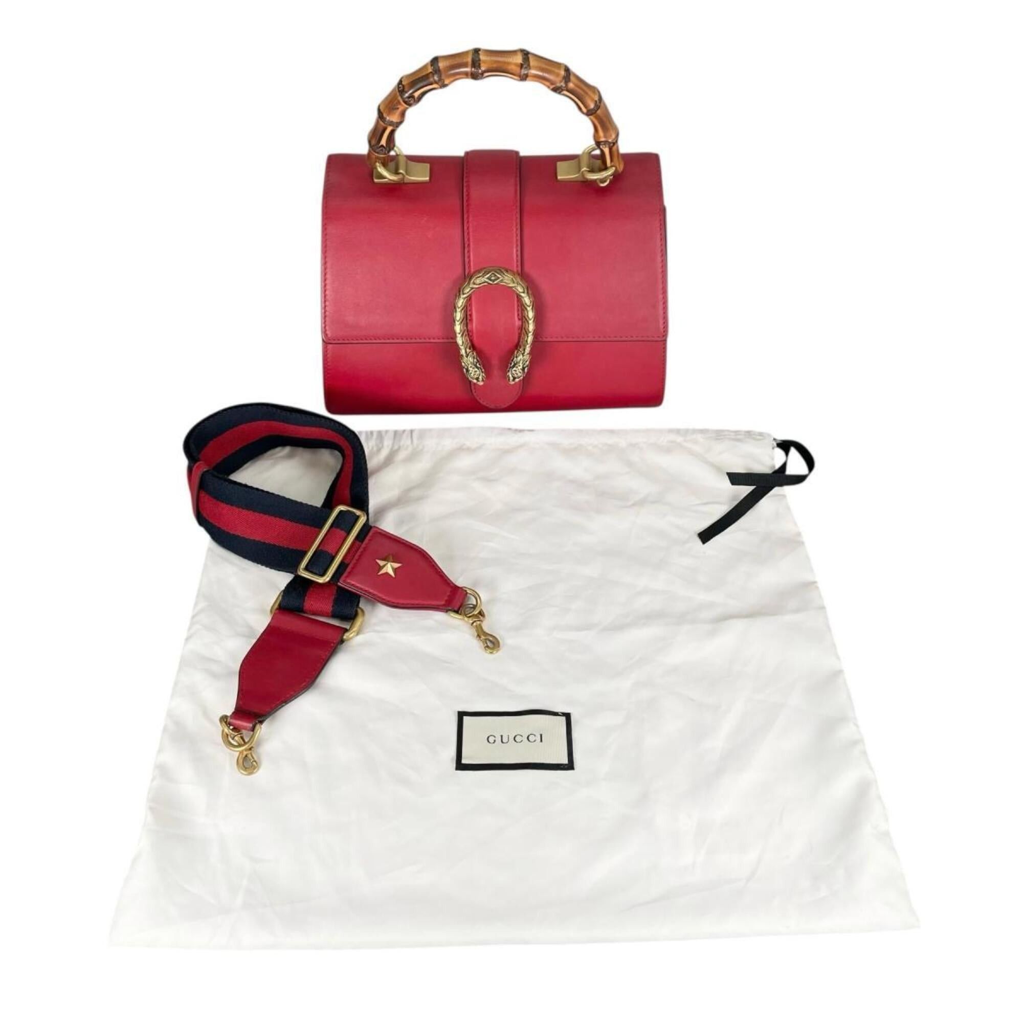 Gucci Gucci Dionysus Bamboo Leather Handbag/Shoulder Bag, 448075, Red Size ONE SIZE - 1 Thumbnail
