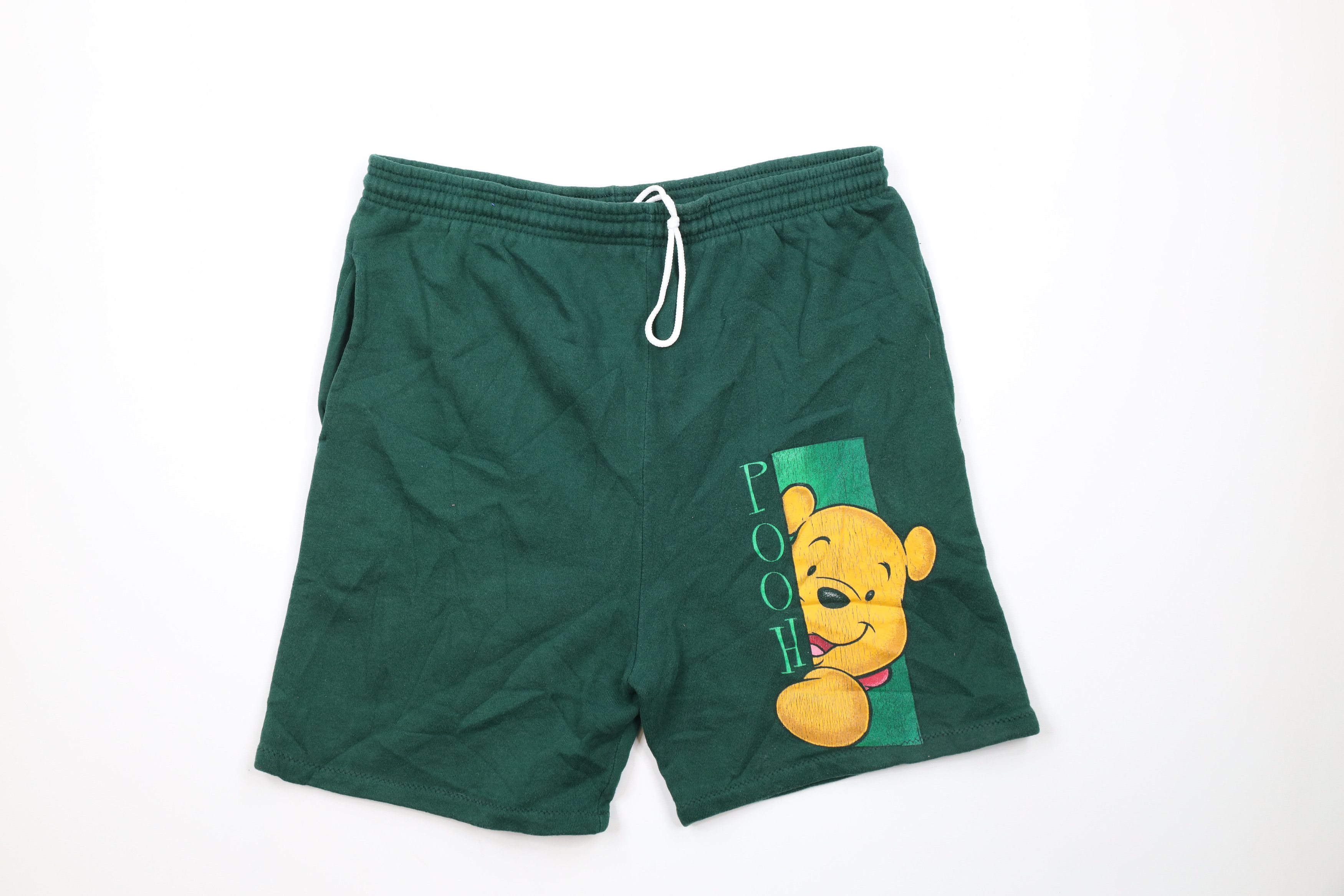 Disney × Vintage Vintage 90s Disney Above Knee Winnie the Pooh Sweat Shorts Size US 34 / EU 50 - 1 Thumbnail