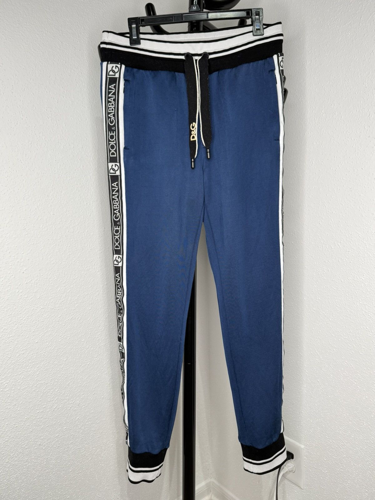 Dolce & Gabbana Dolce & Gabbana Logo Stripe Track Pants Blue Size US 34 / EU 50 - 1 Thumbnail