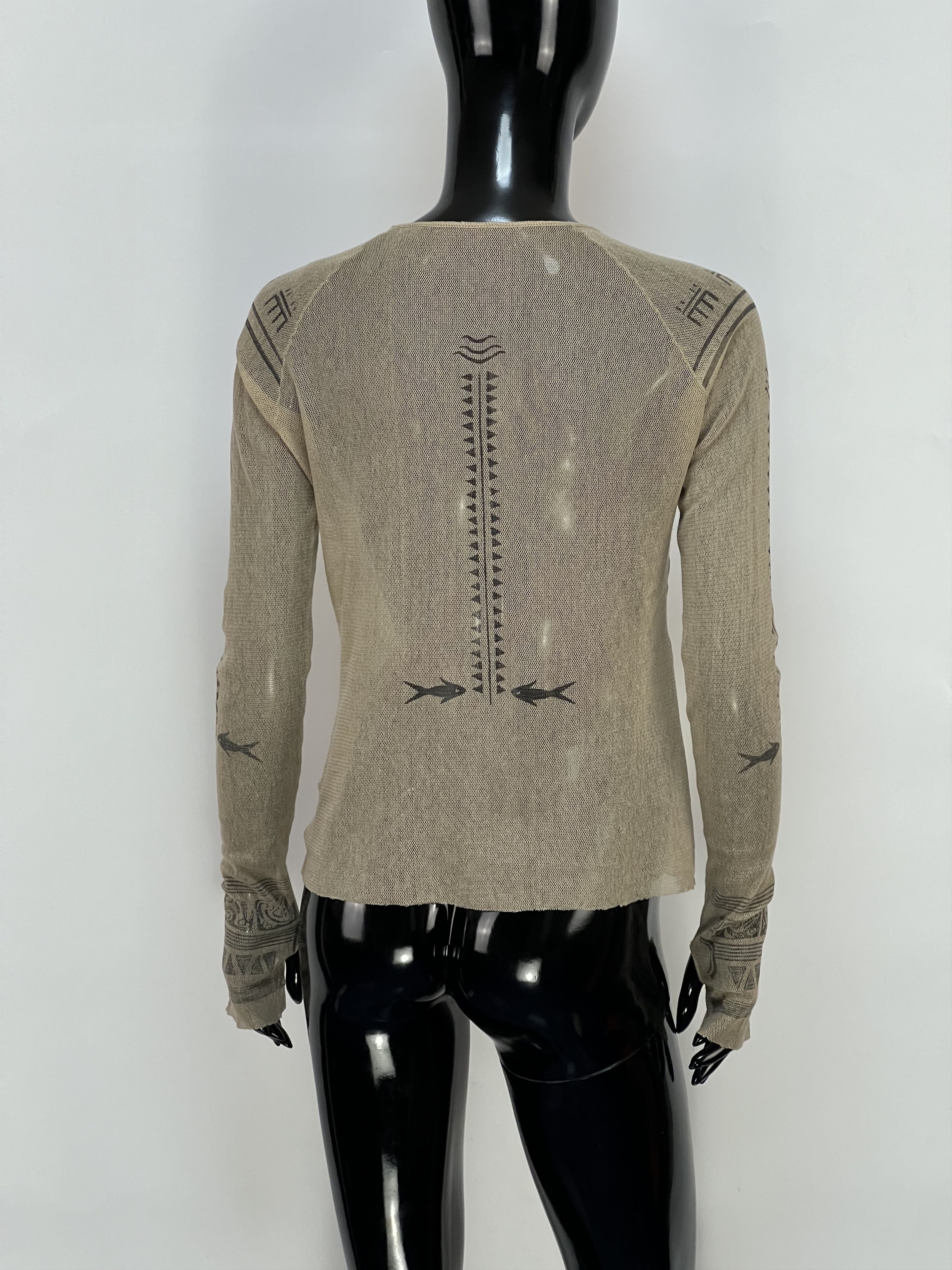 Cop Copine Cop Copine Rare Vtg Long Sleeve Mesh Top Blouse Y2K Size S / US 4 / IT 40 - 3 Thumbnail