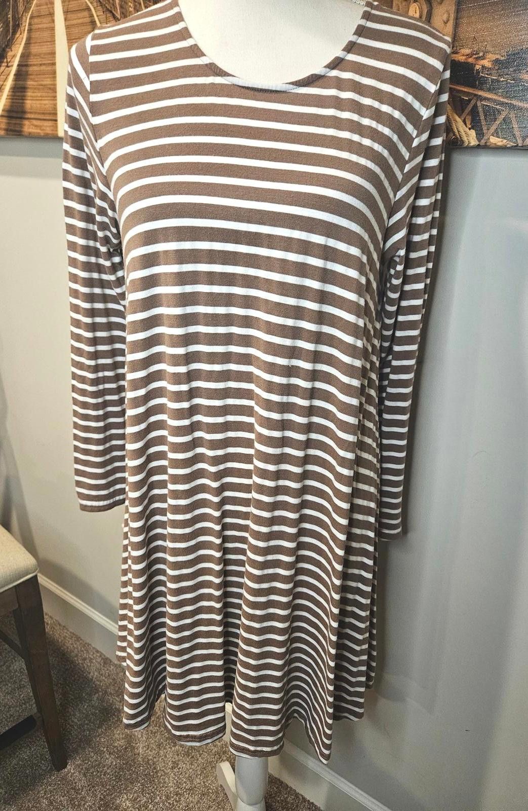 Designer Ty Alexander's Women's Striped Tunic Dress #417 Size M / US 6-8 / IT 42-44 - 1 Thumbnail