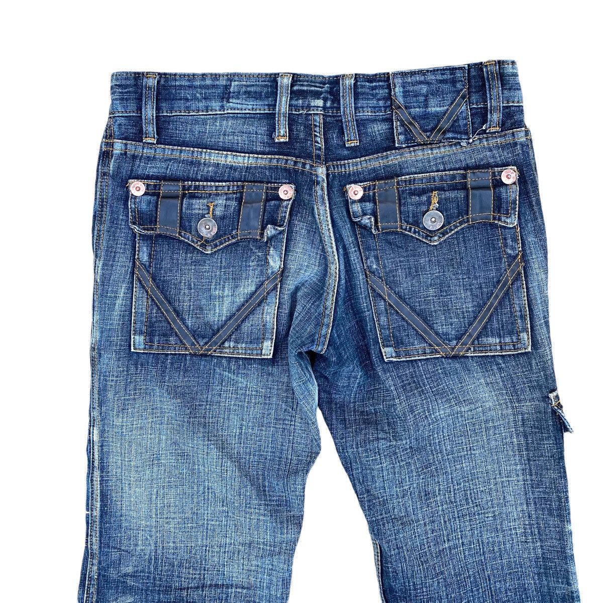 Japanese Brand × Vintage Flare Jeans De Art Distressed Multi Pocket TFOA HIROSHI Size US 34 / EU 50 - 13 Thumbnail