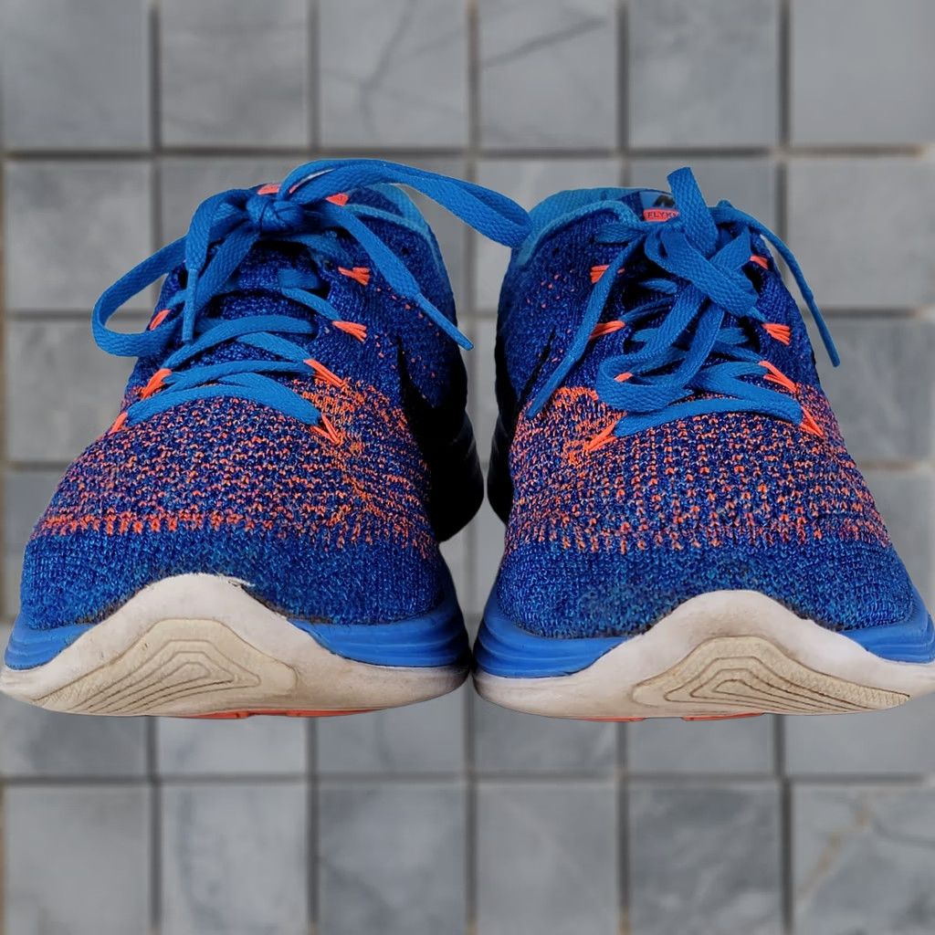 Nike Flyknit Lunar 3 Mens 13 Blue Orange Running Shoes 698181-405 Nike Nike Flyknit Lunar 3 Sneaker Men Sz 10 Photo Blue Black  main image 2