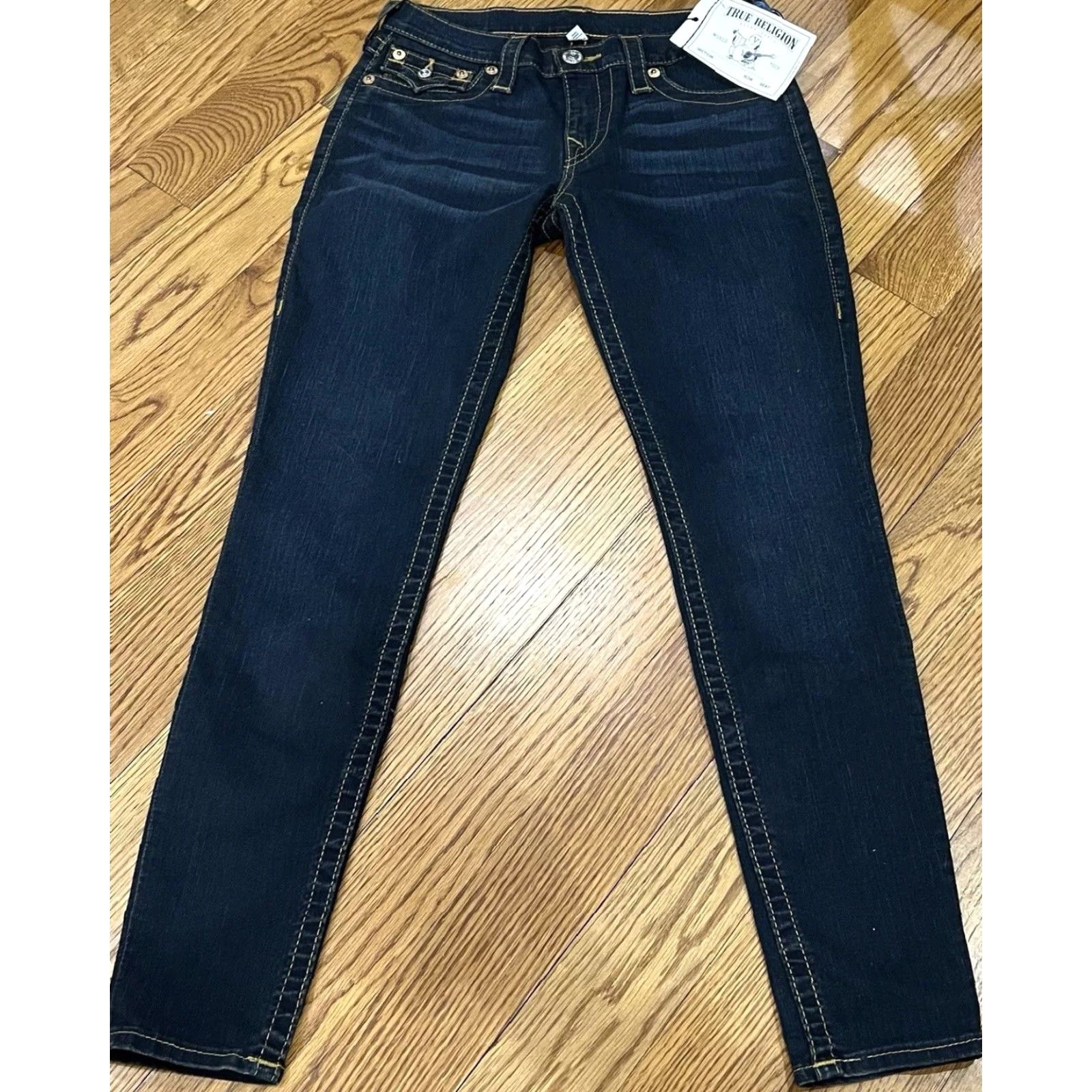 True Religion VINTAGE True Religion Womens Jeans Size 28 Blue Straight Leg 90s Style Cotton Blend Size 28" / US 6 / IT 42 - 2 Thumbnail