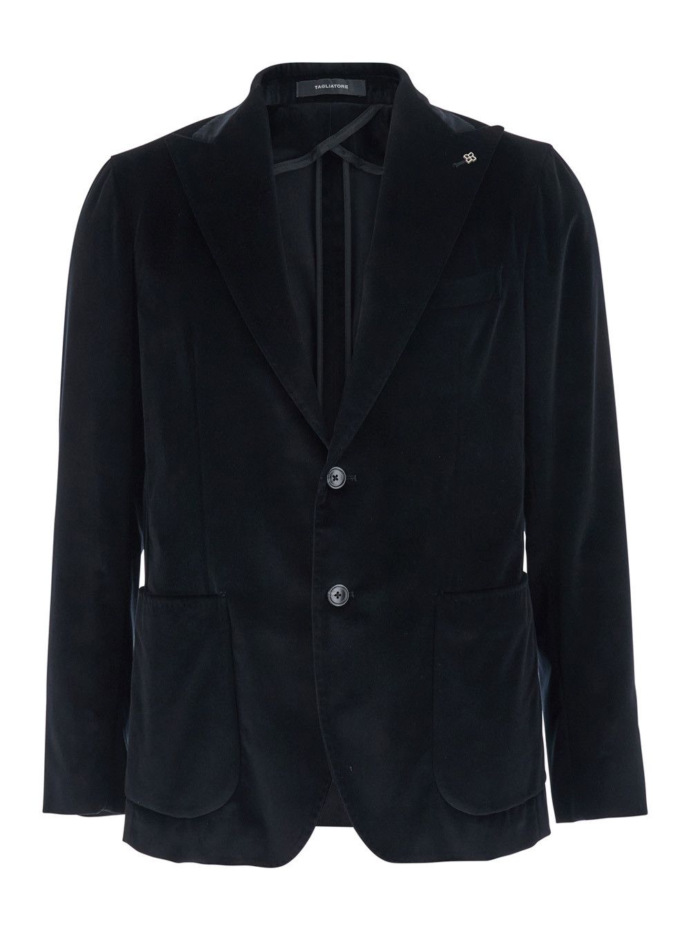Tagliatore Black Single-Breasted Jacket with Peak Revers in Wool Blend Man Size US L / EU 52-54 / 3 - 1 Thumbnail