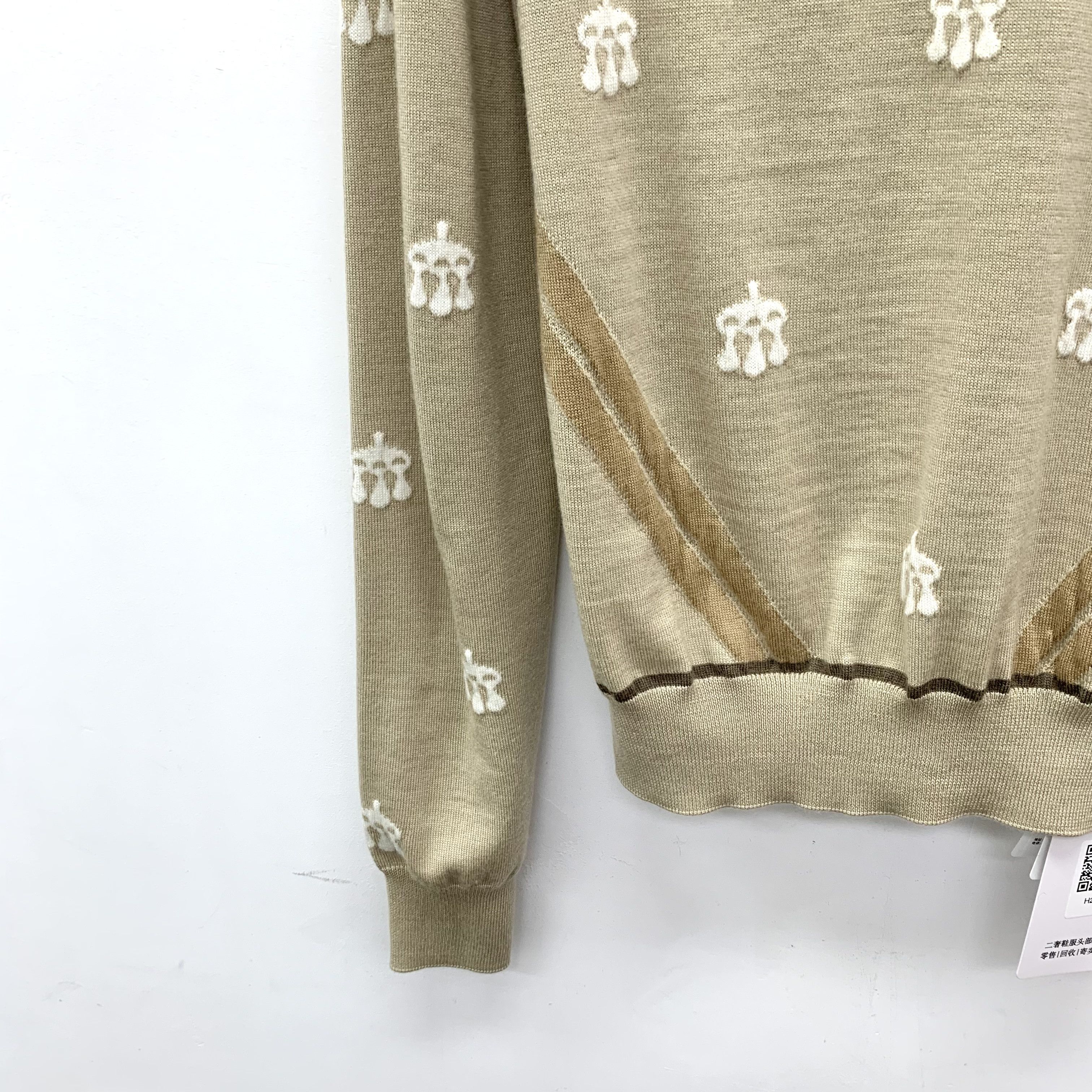 Hermes Hermes Lock Embroidered Wool Sweater Brown (38) Size XS / US 0-2 / IT 36-38 - 4 Thumbnail