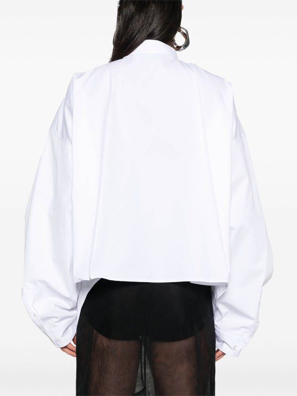 Balenciaga o1bcso1str0326 Asymmetric Shirt Large Fit in White Size S / US 4 / IT 40 - 5 Thumbnail