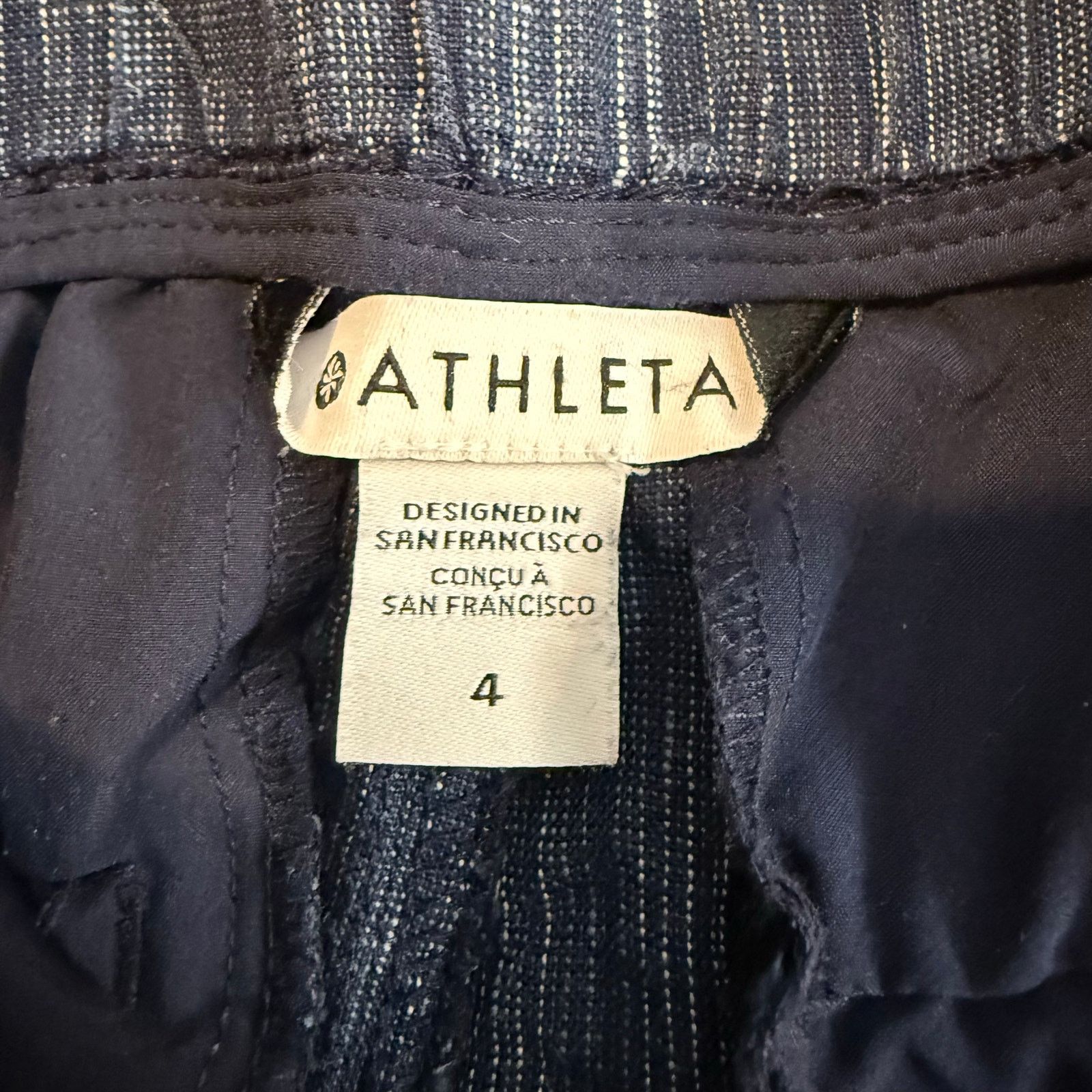 Athleta Athleta Cabo Linen Wide Leg Pant Women 4 Drawstring Blue Size 27" / US 4 / IT 40 - 5 Thumbnail