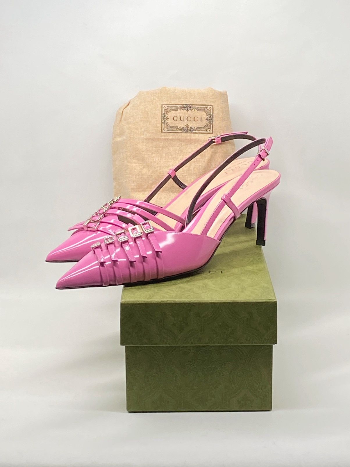 Gucci Gucci Seraphine 75MM Leather Slingback Pumps size 40 Size US 10 / IT 40 - 15 Thumbnail