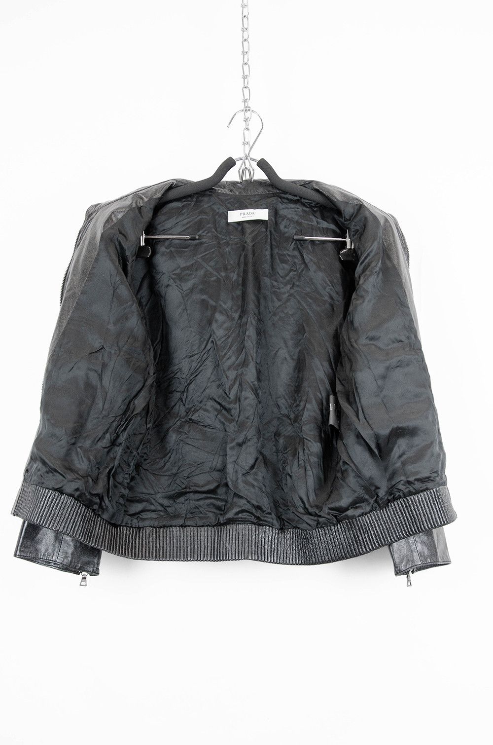 Prada Prada Leather Zip Jacket – Size 42 (Made in Italy) Size M / US 6-8 / IT 42-44 - 9 Thumbnail