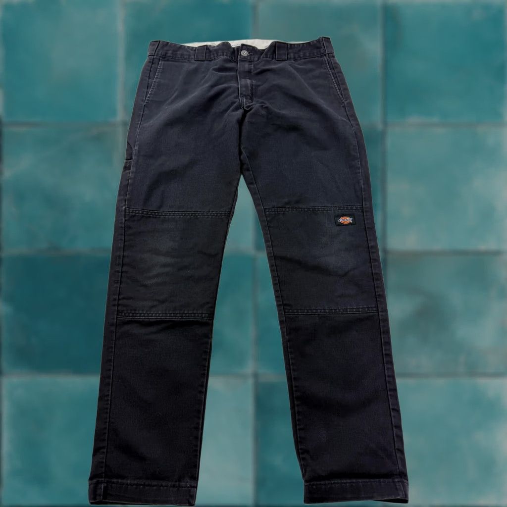 Dickies Dickies Pants Mens 36x29 Black Skinny Straight Canvas Double Knee Workwear Size US 36 / EU 52 - 1 Thumbnail
