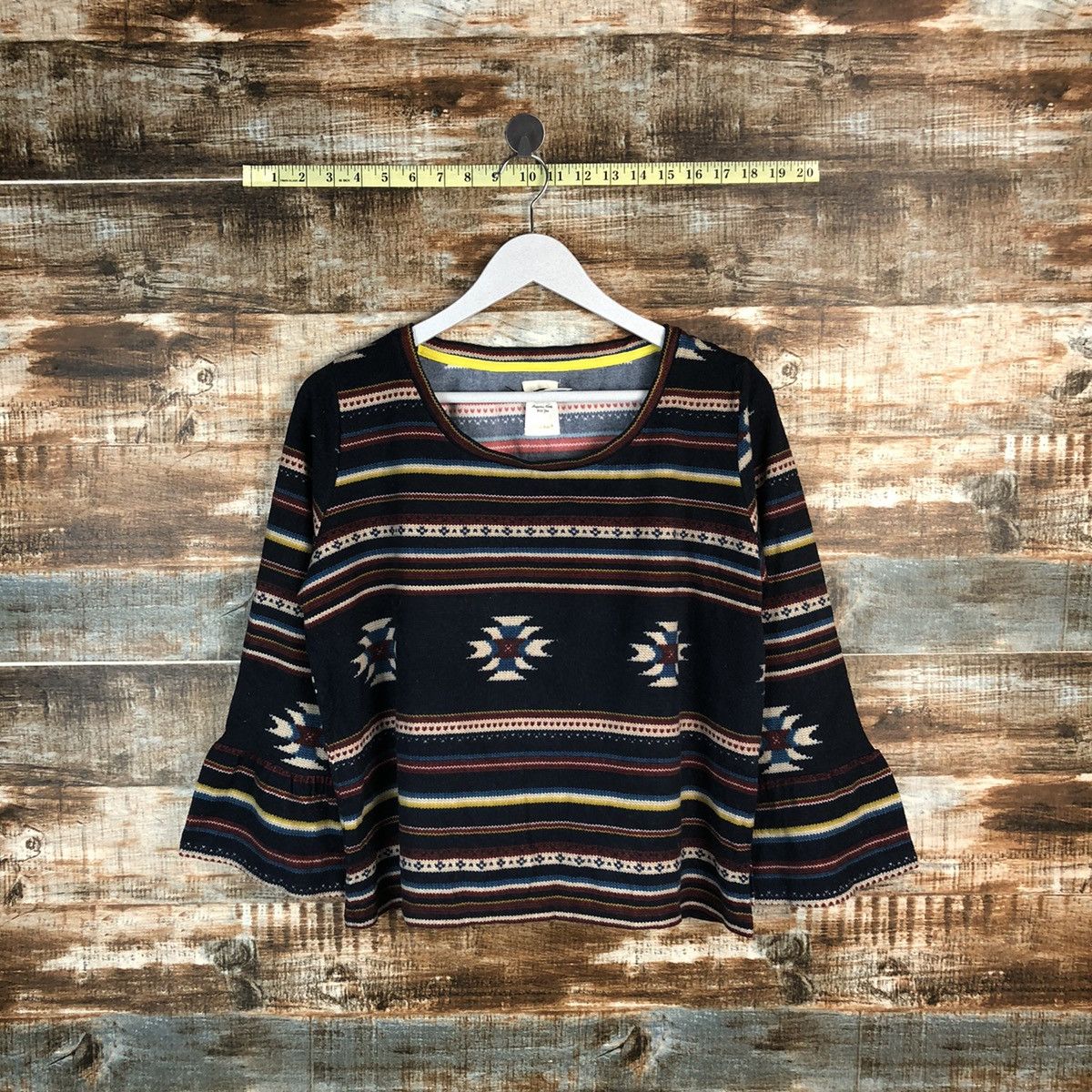 Vintage Jeansis navajo stripe Dark Blue Knitwear #A1765 Size S / US 4 / IT 40 - 1 Thumbnail