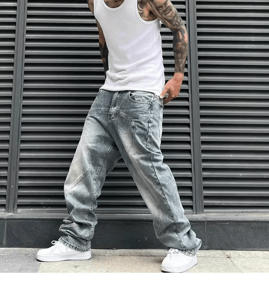 Vintage Street 90s hiphop washed skateboard hip-hop jeans Size US 31 - 3 Thumbnail