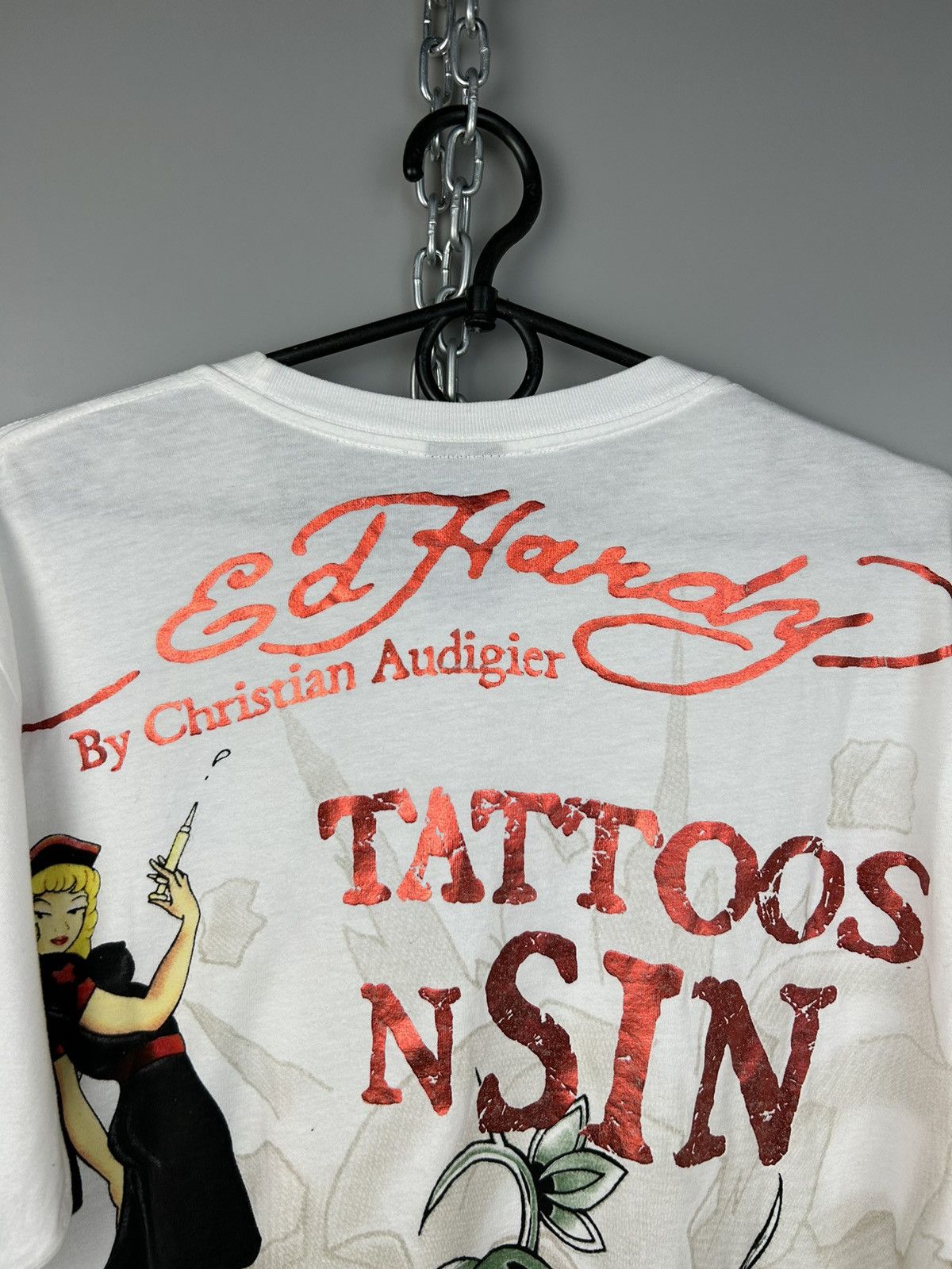 Christian Audigier × Ed Hardy × Vintage Ed Hardy by Christian Audigier All Over Printed T-Shirt Size US S / EU 44-46 / 1 - 9 Thumbnail