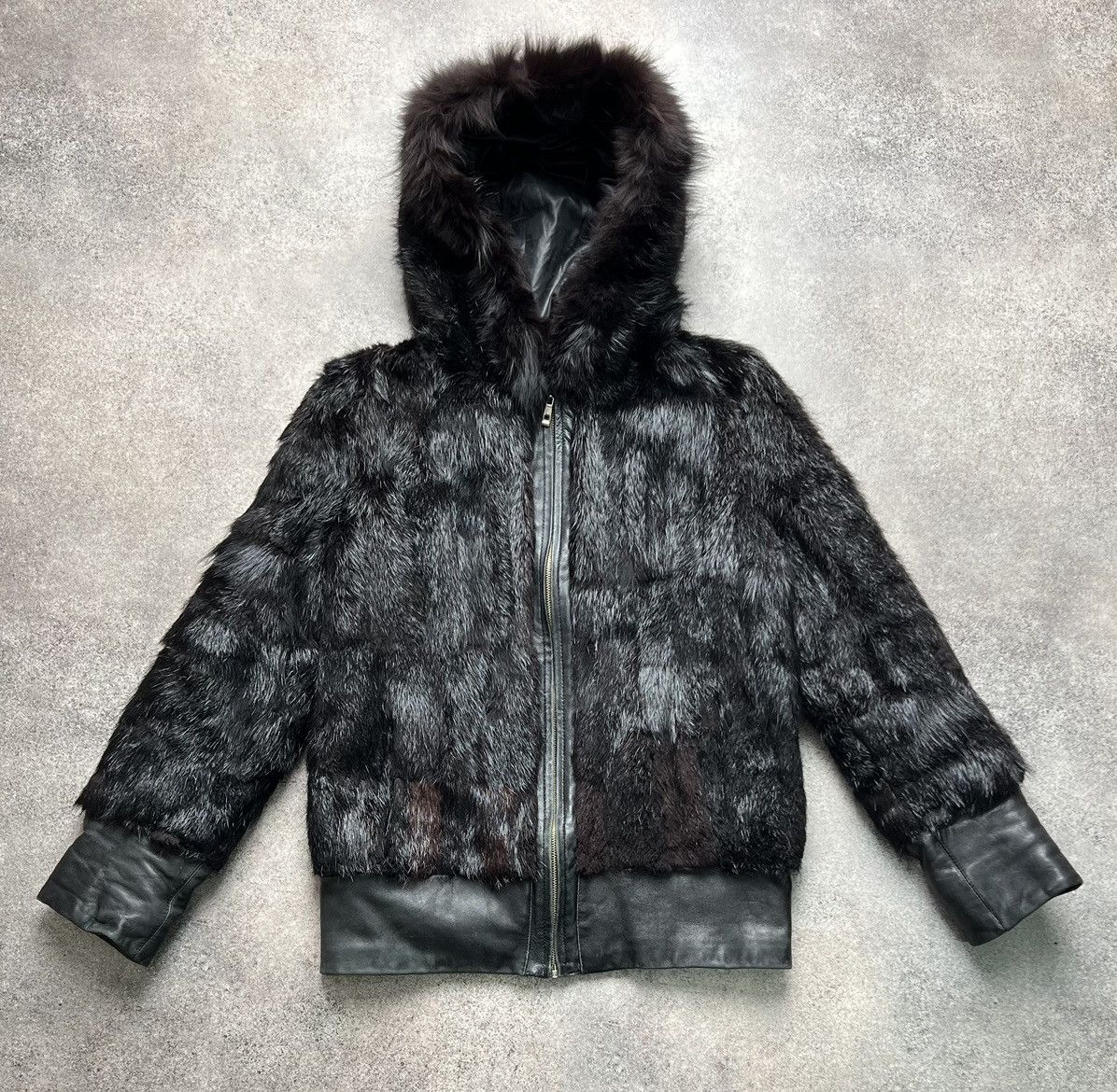 image of 20471120 x Seditionaries Vintage Japanese Cropped Hooded Fur Jacket in Black, Women's (Size Small)