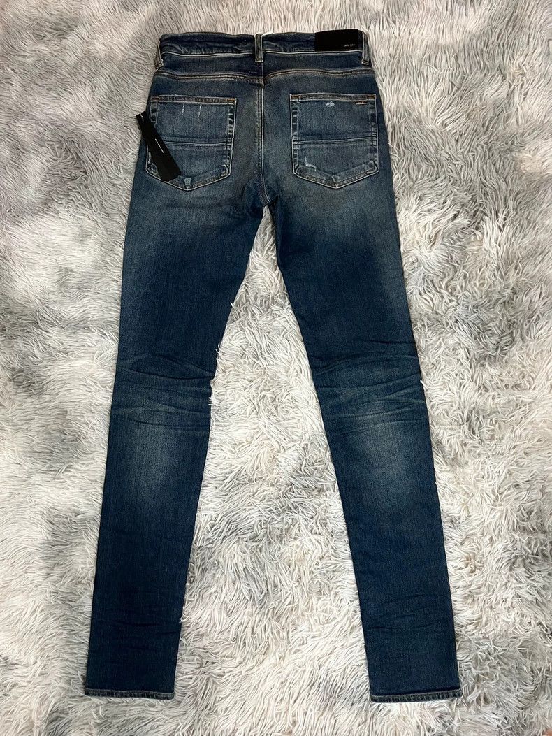 Amiri Amiri broken single knee destroy dark blue destroy denim p Size US 30 / EU 46 - 4 Thumbnail