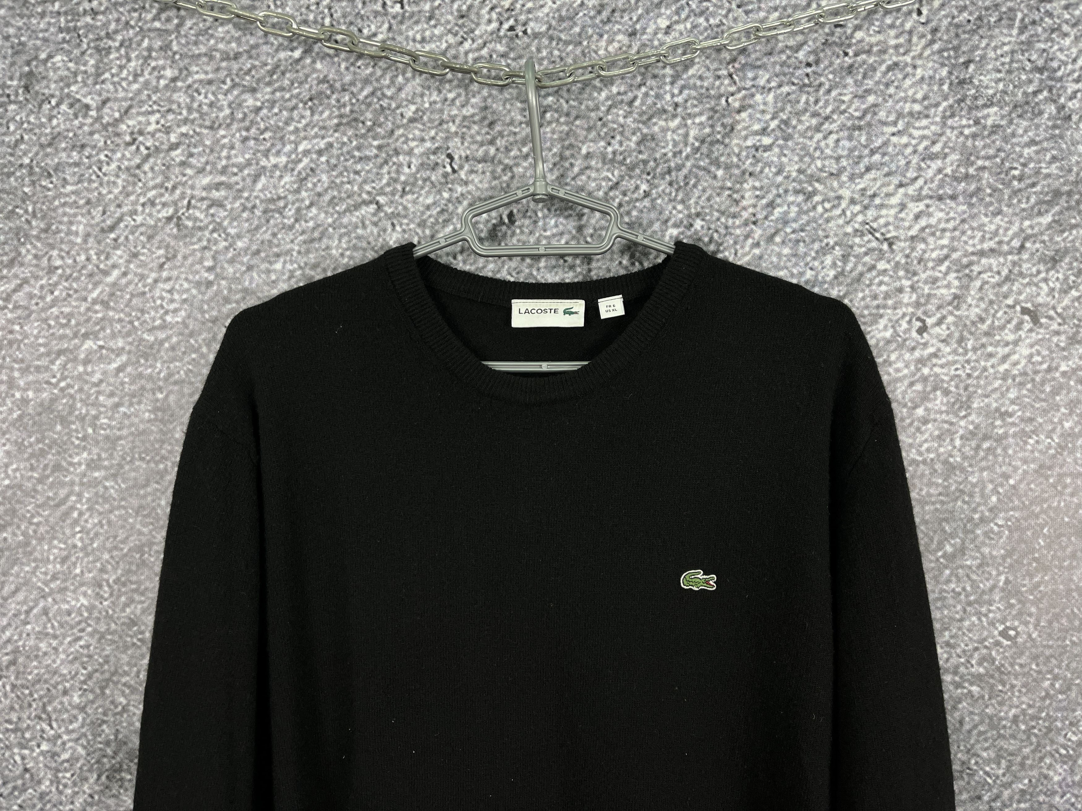 Lacoste Lacoste Wool Crewneck Sweater Black Pullover Size 6 (XL) Size US XL / EU 56 / 4 - 2 Thumbnail