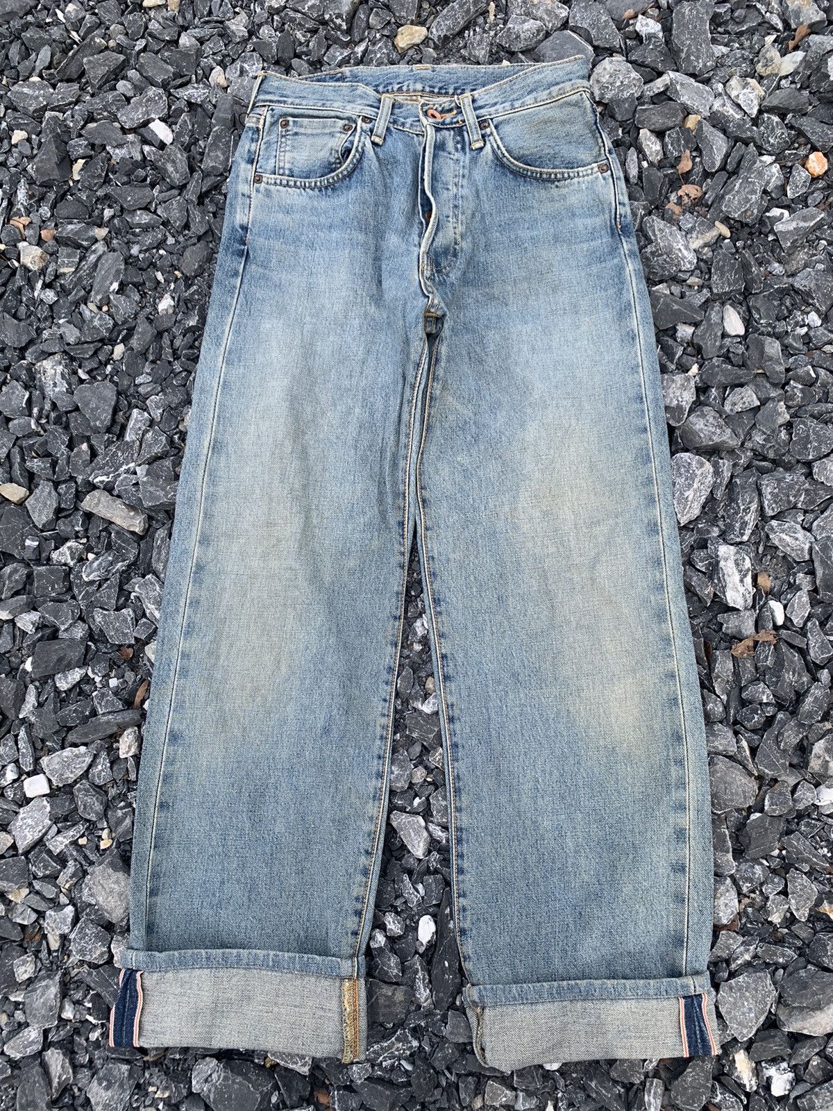 Kapital VINTAGE EDWIN 505X SELVEDGE BUTTON FLY DISTRESSED DENIM Size US 27 - 5 Thumbnail