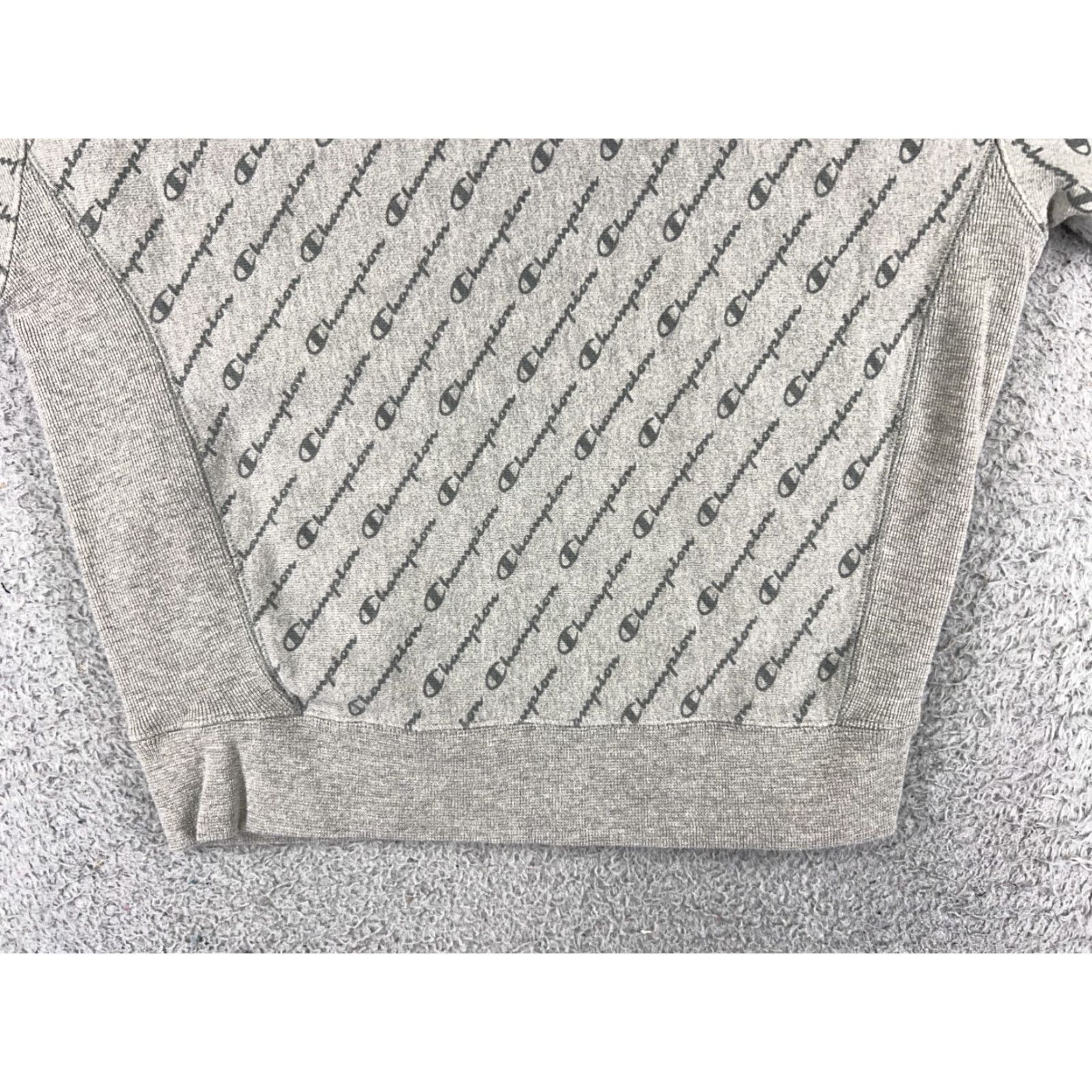 Champion VINTAGE Champion Sweater Women Small Gray Spellout AOP Cotton Reverse Weave Cotton Crop Size S / US 4 / IT 40 - 5 Thumbnail