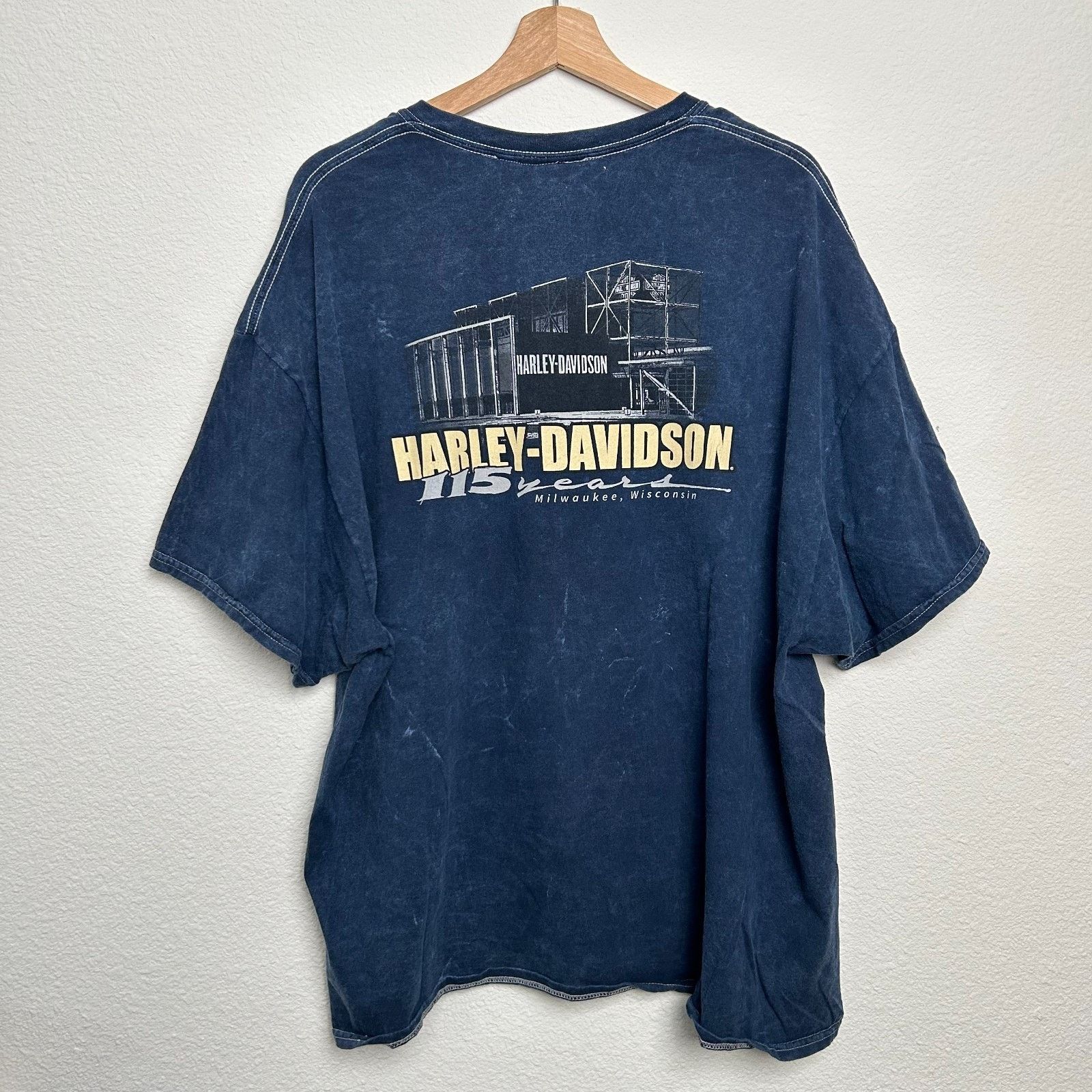 Harley Davidson Harley Davidson Tee Shirt Mens Navy Museum Biker Performance Size US XXL / EU 58 / 5 - 2 Thumbnail