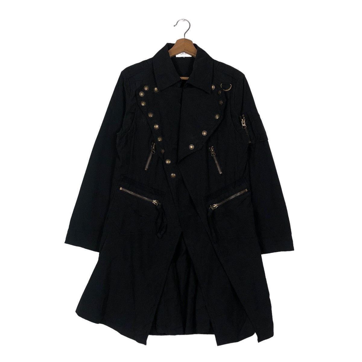 Japanese Brand Rich Black Double Collar Biker Jacket Punk Otto Issey Miyake Size US L / EU 52-54 / 3 - 1 Thumbnail
