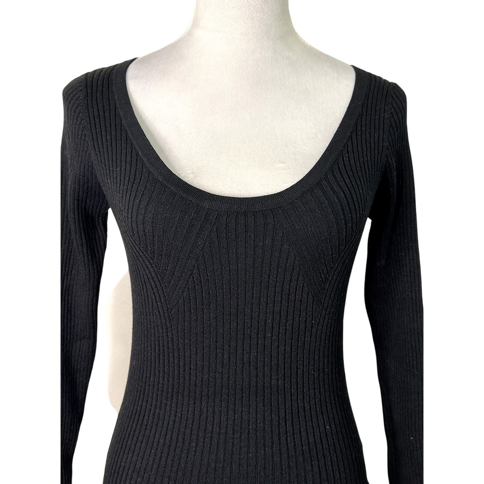 Asos ASOS Womens Black Scoop Neck Long Sleeve Knit Sweater 4 NWOT Size S / US 4 / IT 40 - 3 Thumbnail