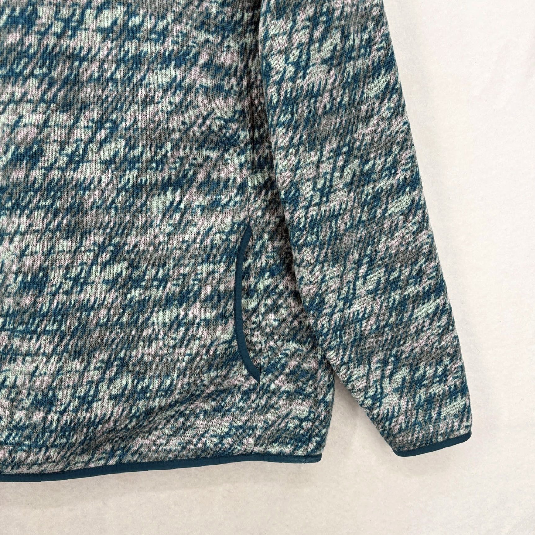 Vintage L.L.Bean Sweater Fleece Pullover Womens Medium Blue Print Snap Up Outdoors Trail Size M / US 6-8 / IT 42-44 - 3 Thumbnail