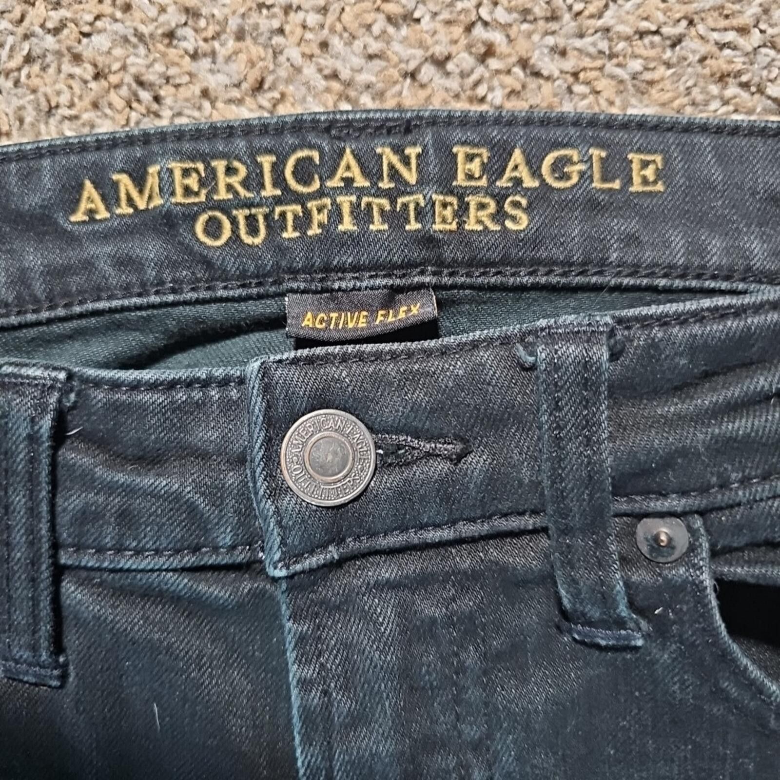 American Eagle Outfitters American Eagle Active Flex Black Jeans 29x32 Size US 29 - 2 Thumbnail