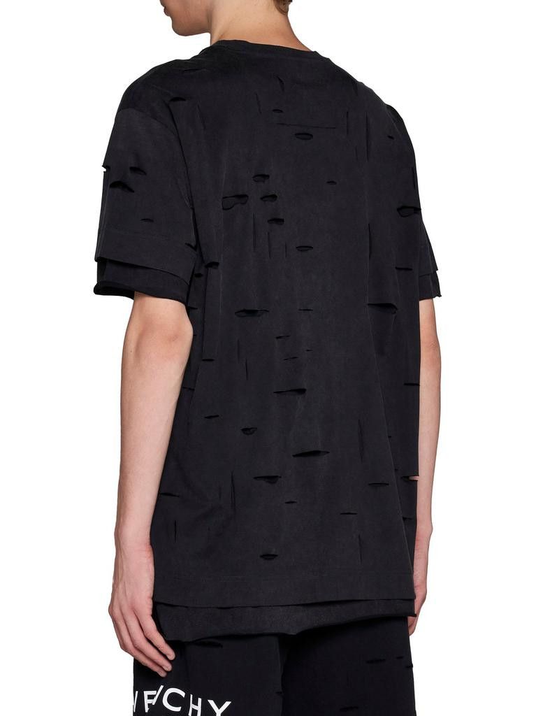 Givenchy Washed Black Double Layer Cut-Out Oversized T-Shirt Size US XXL / EU 58 / 5 - 4 Thumbnail