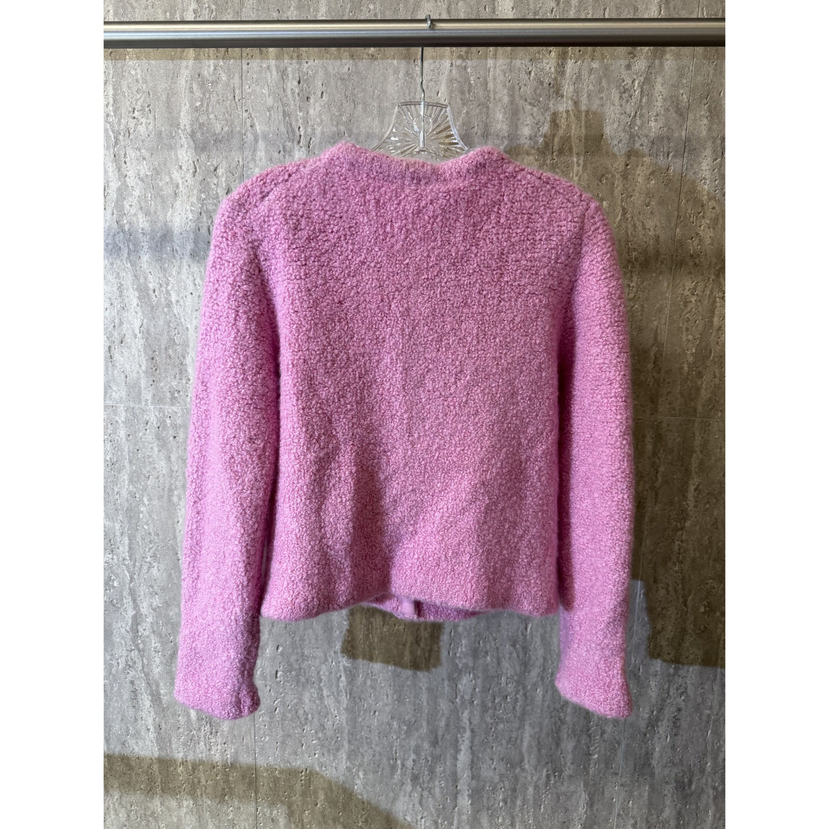 Miu Miu Miu Miu Pink Bouclé Wool-Blend Button-Up Cardigan With Pocke Size XS / US 0-2 / IT 36-38 - 2 Thumbnail