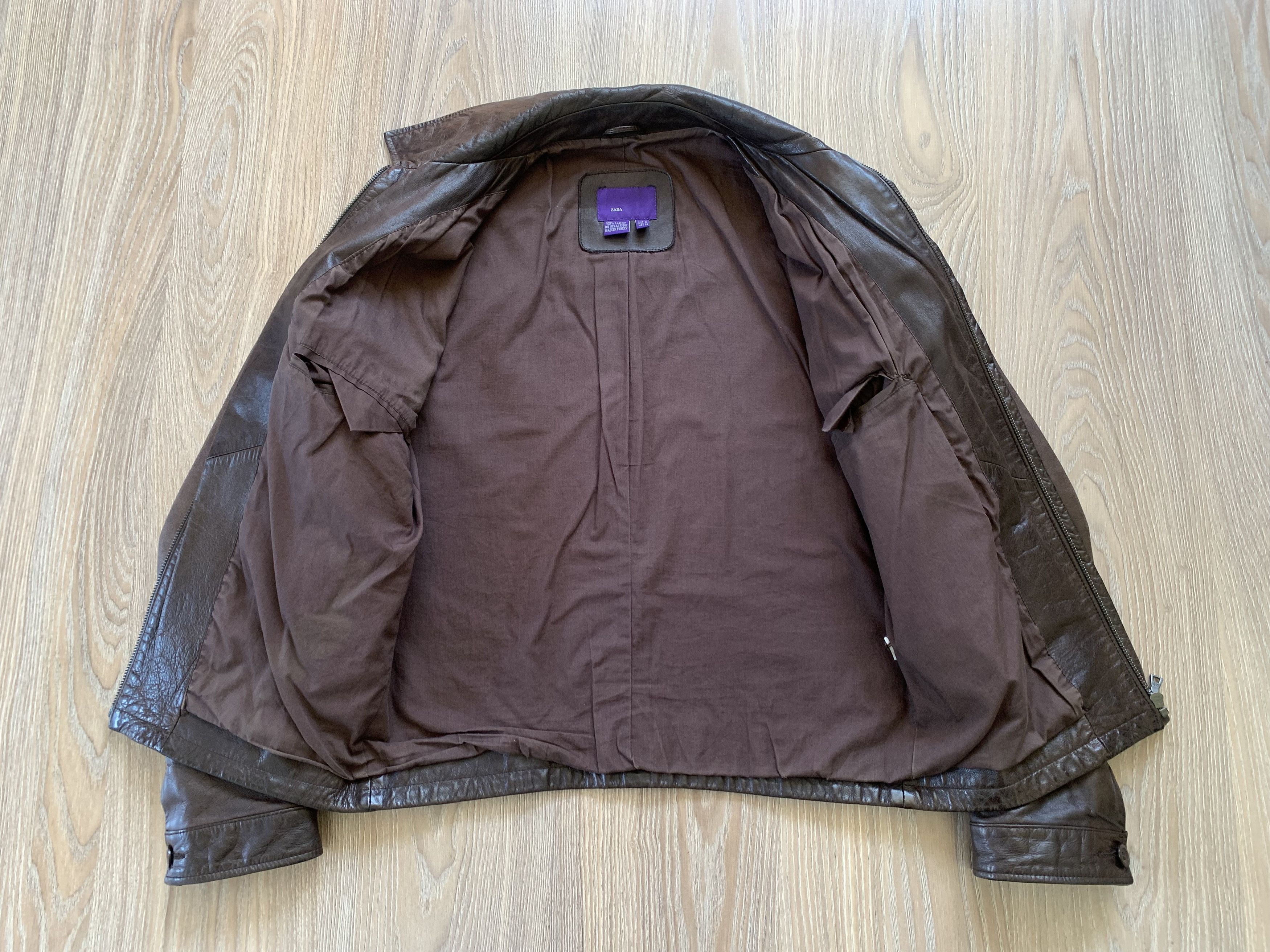 Zara Mens Vintage Zara Brown Leather Archival Biker Jacket Size US M / EU 48-50 / 2 - 5 Thumbnail